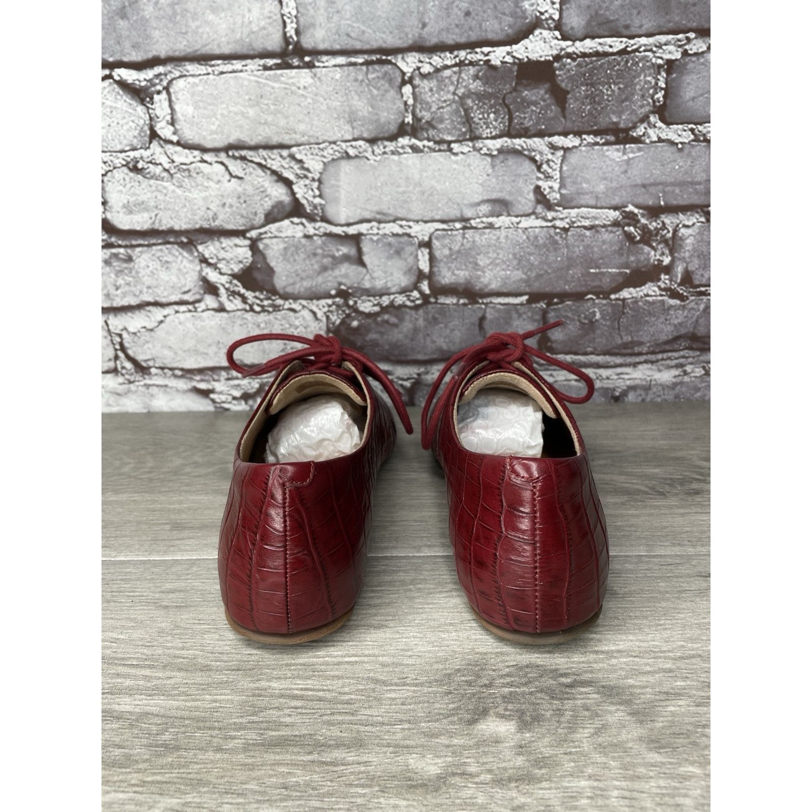 Other Fitflop Red Croco Leather Lace Up Comfort Oxfords Shoes Wome Size US 7 / IT 37 - 4 Thumbnail