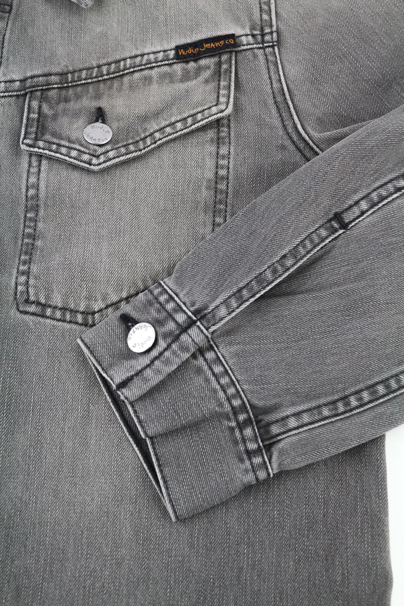 Nudie Jeans CONNY ORG. FOG M Organic Cotton Grey Denim Jacket 80342 Size US M / EU 48-50 / 2 - 5 Thumbnail