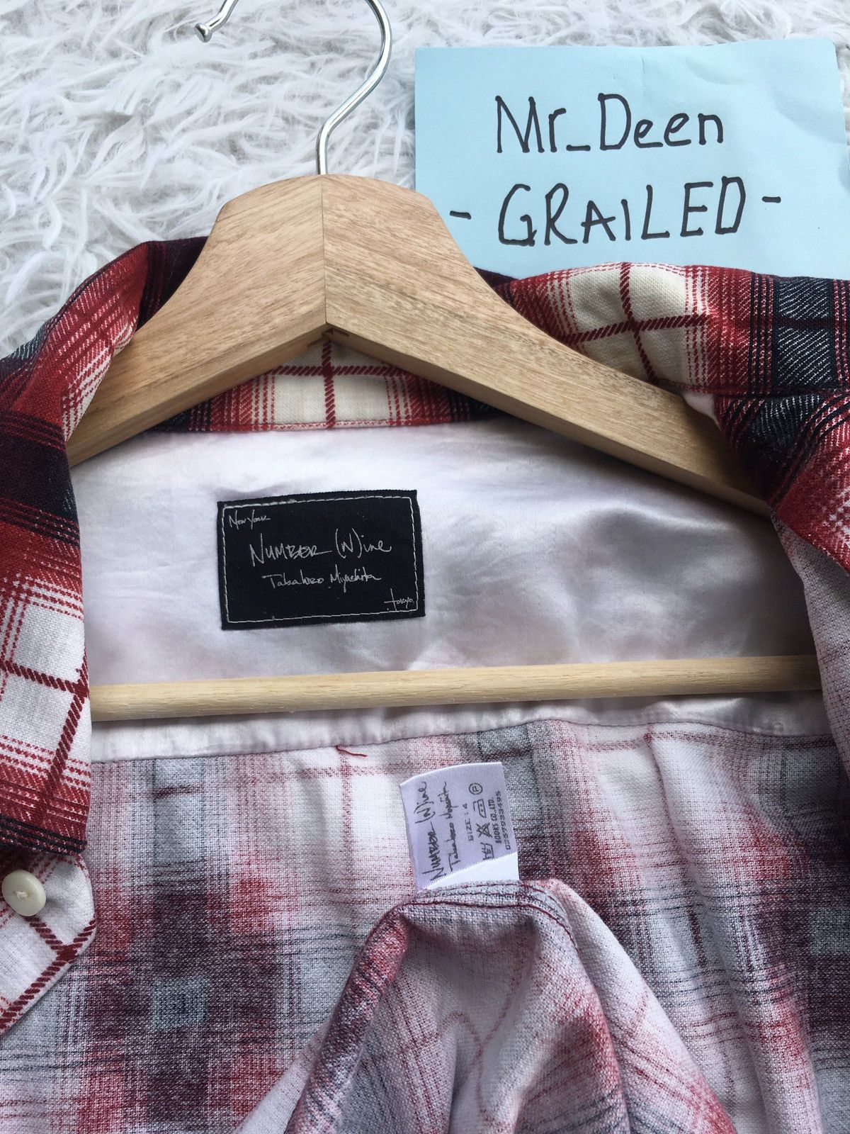 Number (N)ine Rare Number Nine Checkered Flannel Shirt Size US L / EU 52-54 / 3 - 13 Thumbnail