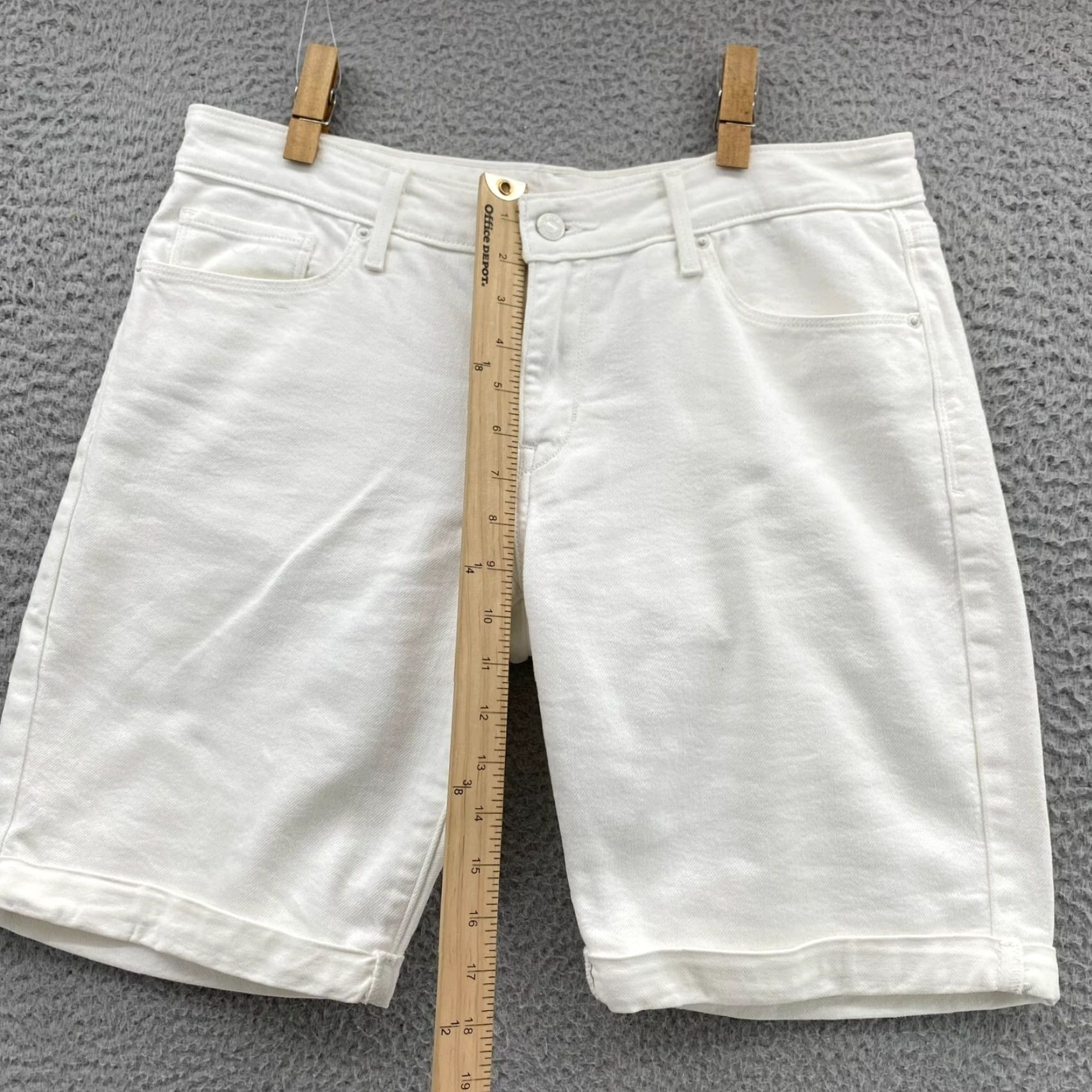 Levi's Levi's SilverTab Jean Shorts White Denim Zip 29 Adult High Rise 5-Pocket Women's 90s Grunge Modern Size 29" - 4 Thumbnail