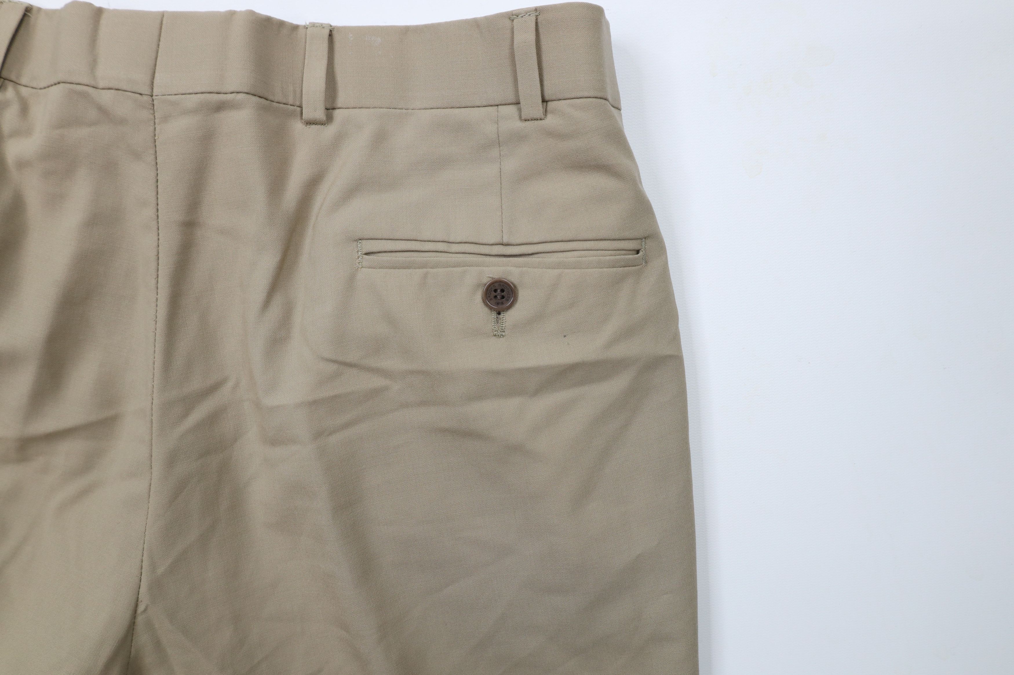 Brooks Brothers × Vintage Vintage 90s Brooks Brothers Cuffed Wool Chino Pants Beige Size US 36 / EU 52 - 14 Thumbnail
