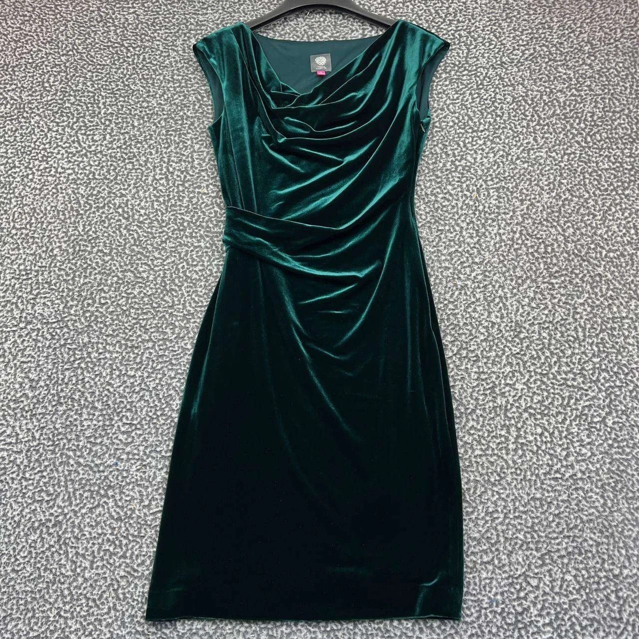 Vince Camuto Vince Camuto Dress Women 4 Green Bodycon Velvet Cowl Neck Size S / US 4 / IT 40 - 1 Thumbnail