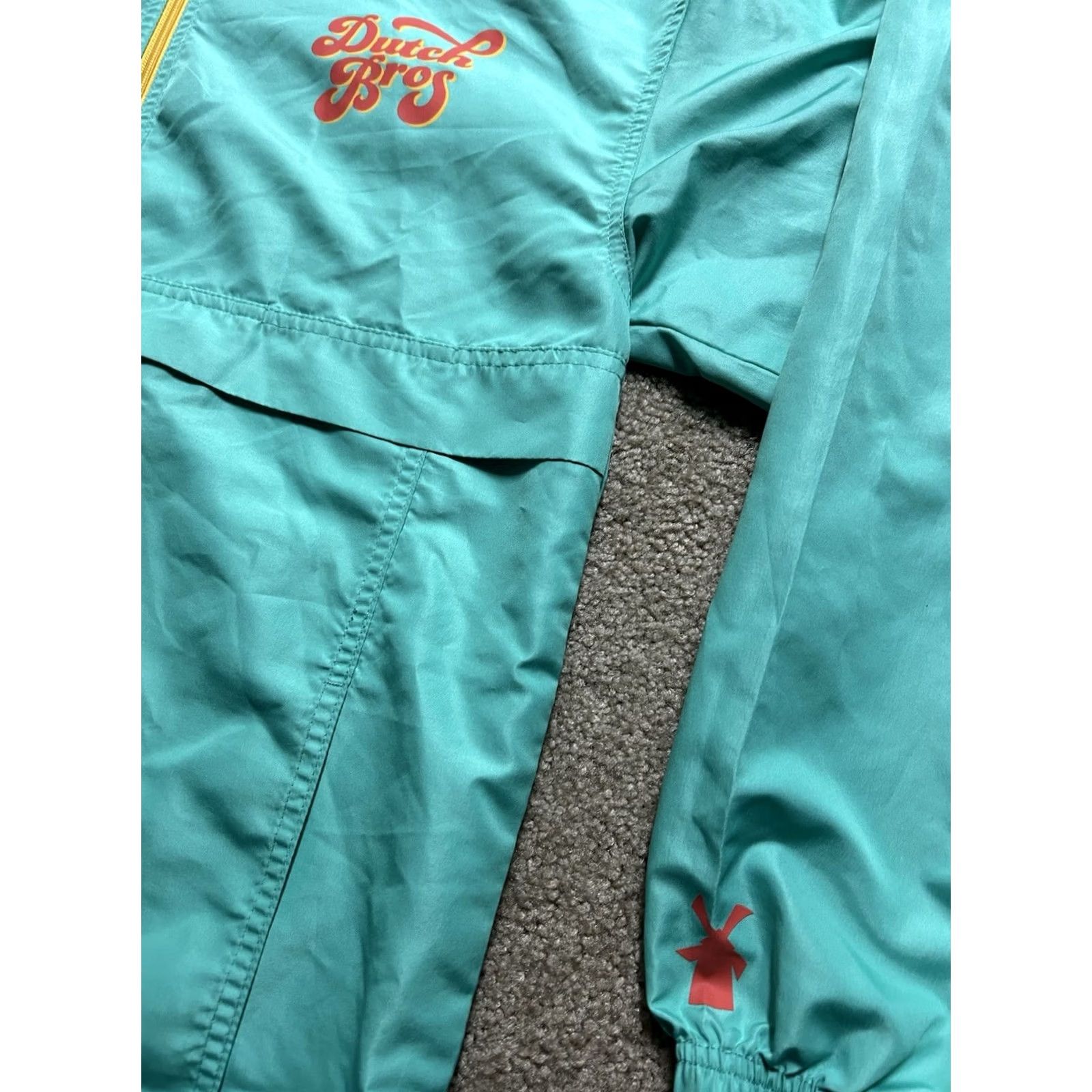 Logo 7 Dutch Bros Coffee Windbreaker Jacket Mens Size L Green Logo Hooded Zip Lightweight Casual Workwear Size US L / EU 52-54 / 3 - 3 Thumbnail