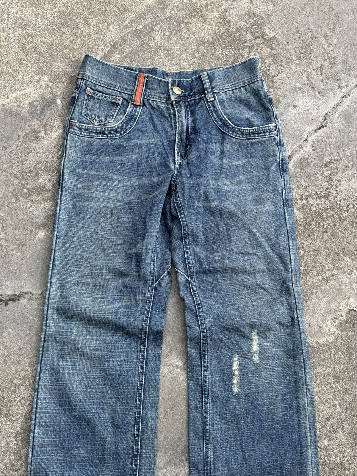 Tornado Mart Mudwash Lee Denim Distressed Flare Japanese Size US 29 - 3 Thumbnail