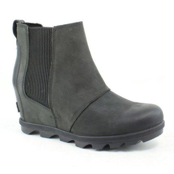 SOREL Sorel Joan Of Arctic Wedge II Distressed Black Leather Boot Size US 8 / IT 38 - 8 Thumbnail