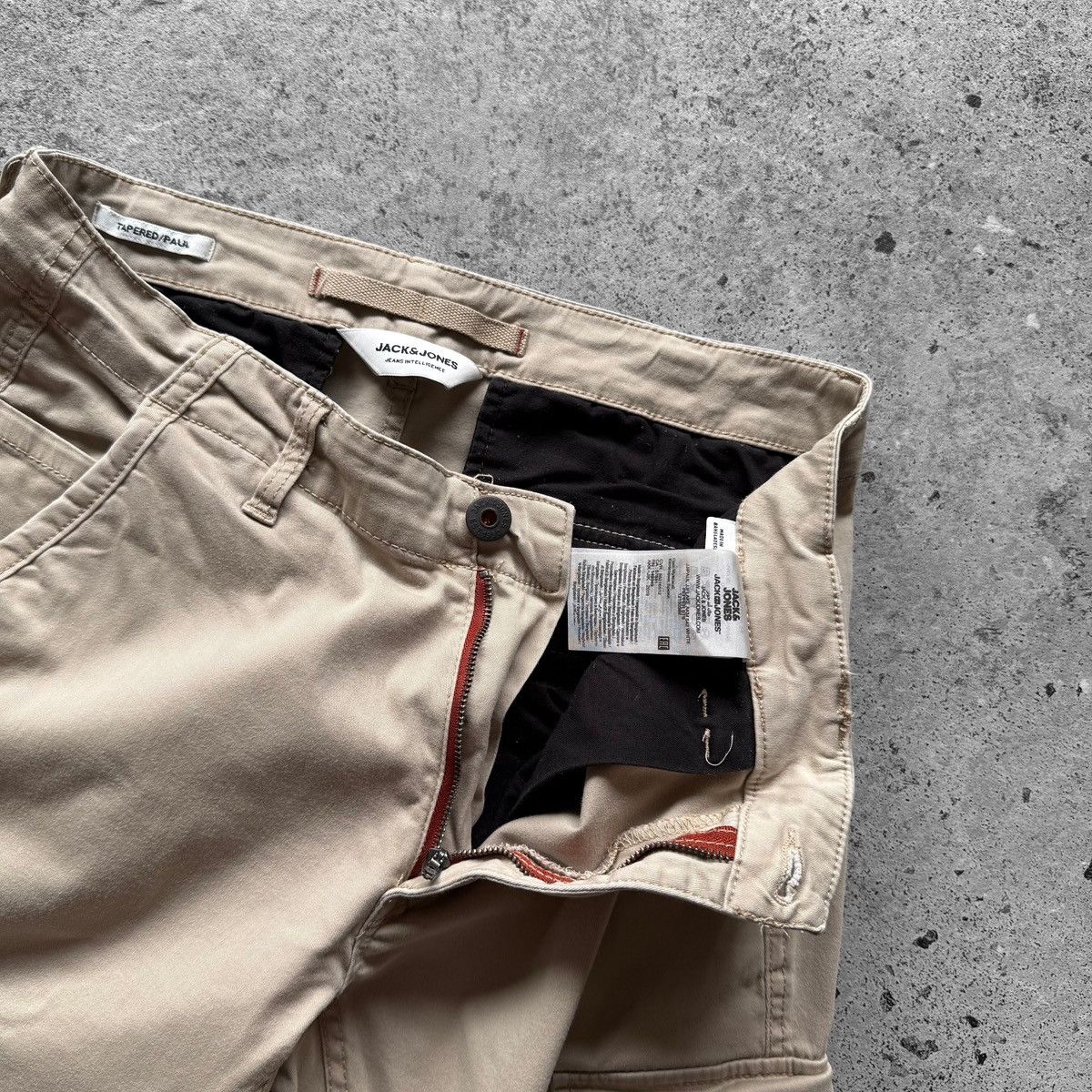 Jack & Jones × Vintage Jack&Jones Beige Tapered Paul Cargo Pants Zipper Closure Size US 30 / EU 46 - 3 Thumbnail