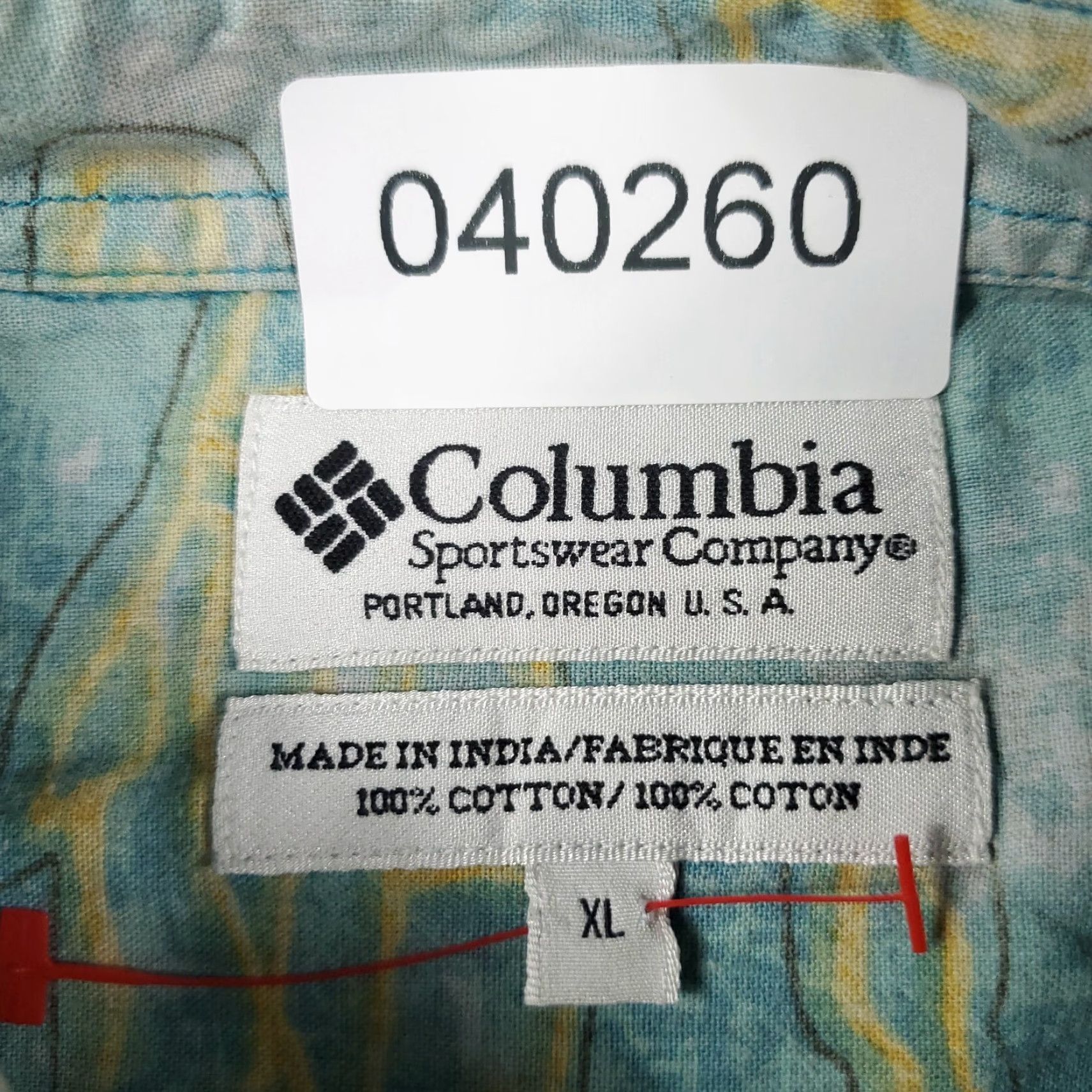 Vintage Columbia Shirt Mens XL Blue Fish Print Button-Up Short Sleeve Casual Sportwear Size US XL / EU 56 / 4 - 6 Thumbnail