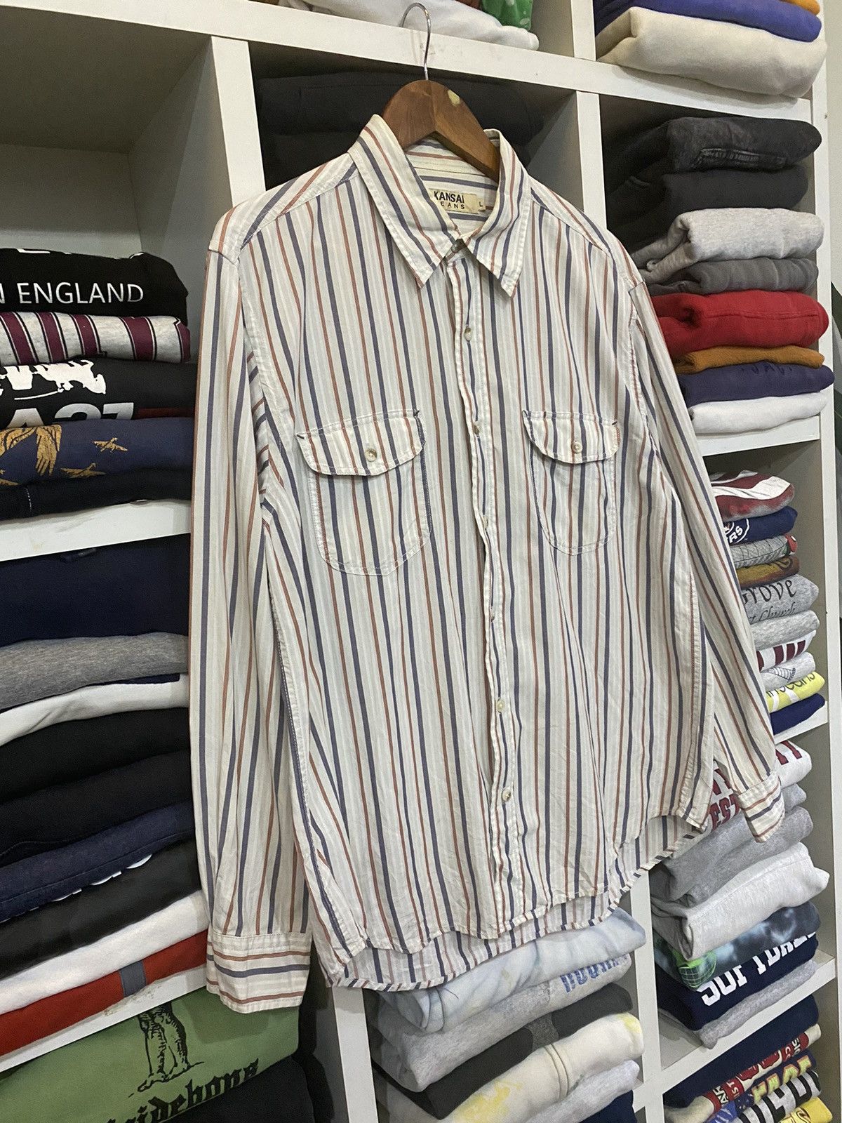 Japanese Brand × Kansai Yamamoto × Vintage Vintage Kansai Jeans Button Shirt Size US L / EU 52-54 / 3 - 4 Thumbnail