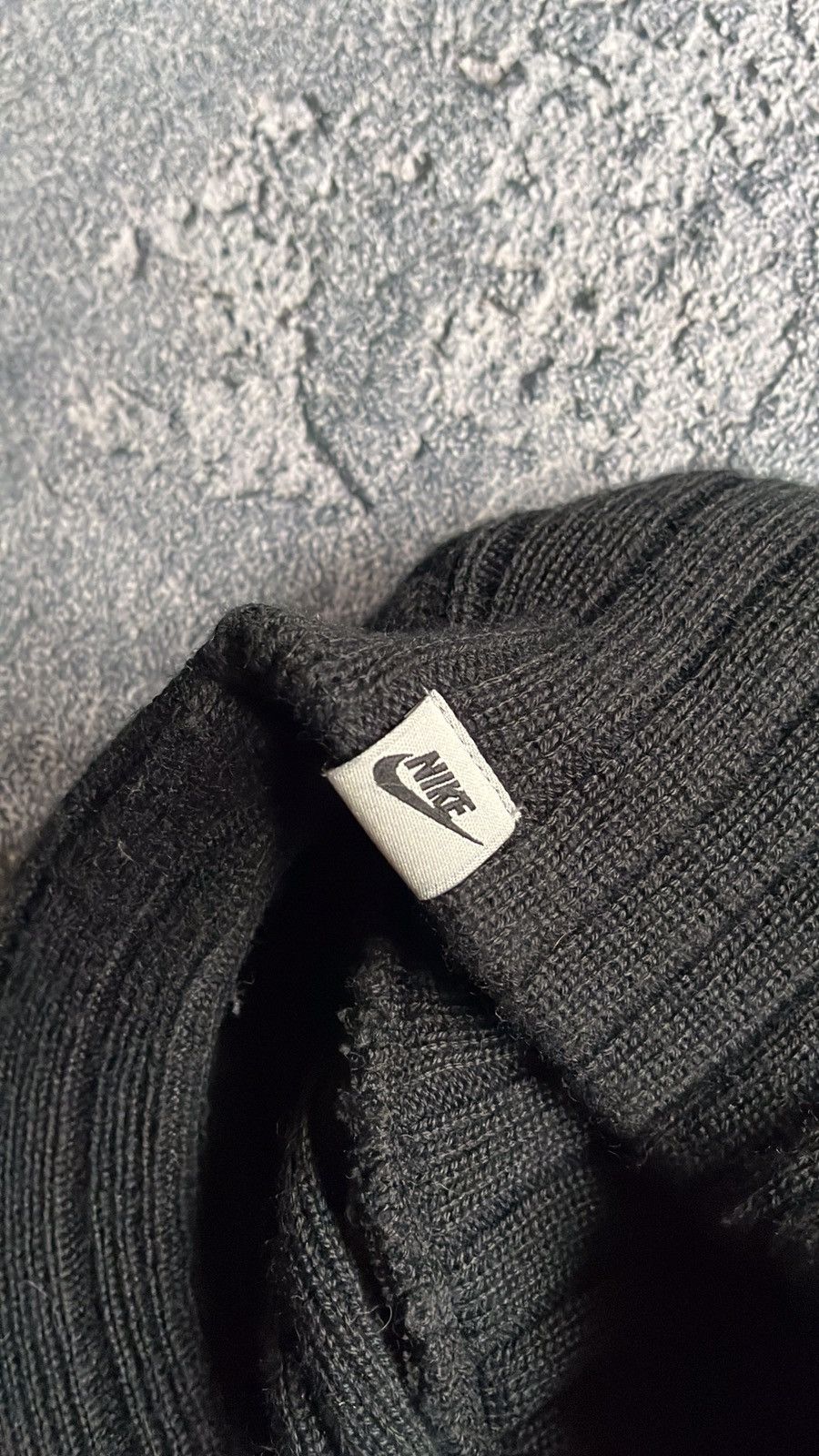 Nike × Vintage Vintage Nike Swoosh Black Beanie Winter Hat Cap Size ONE SIZE - 3 Thumbnail