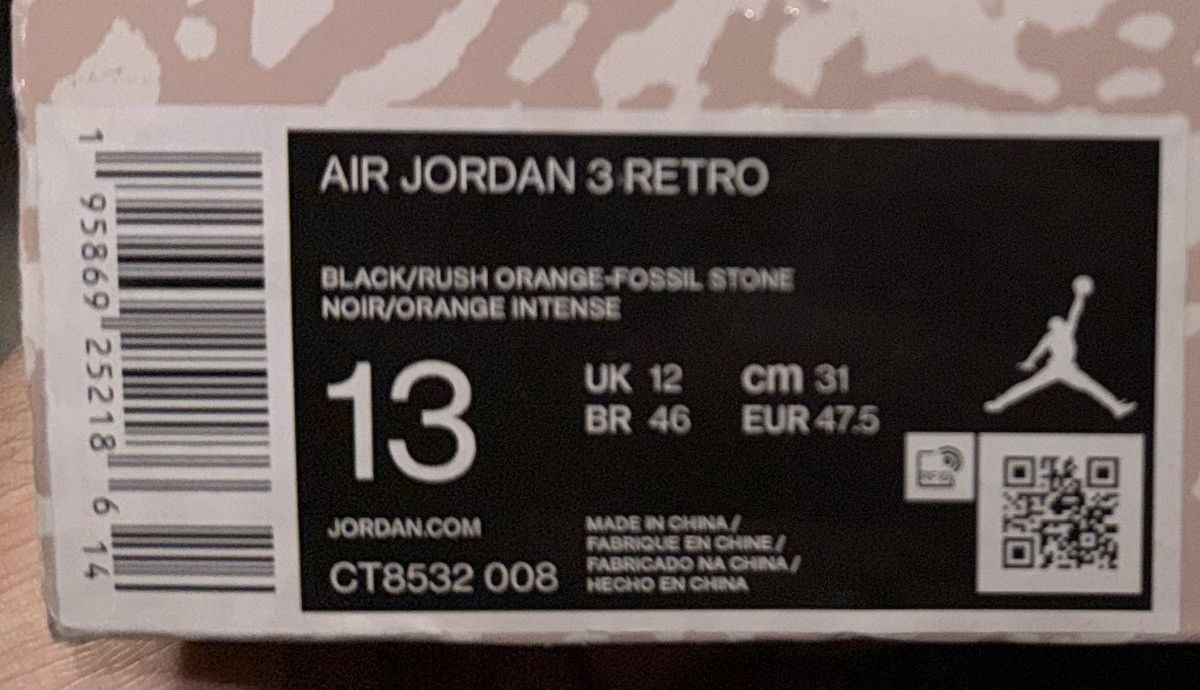 Jordan Brand Air Jordan 3 “Desert Elephant” – Size 13 OG Box/Cream Laces Size US 13 / EU 46 - 9 Thumbnail