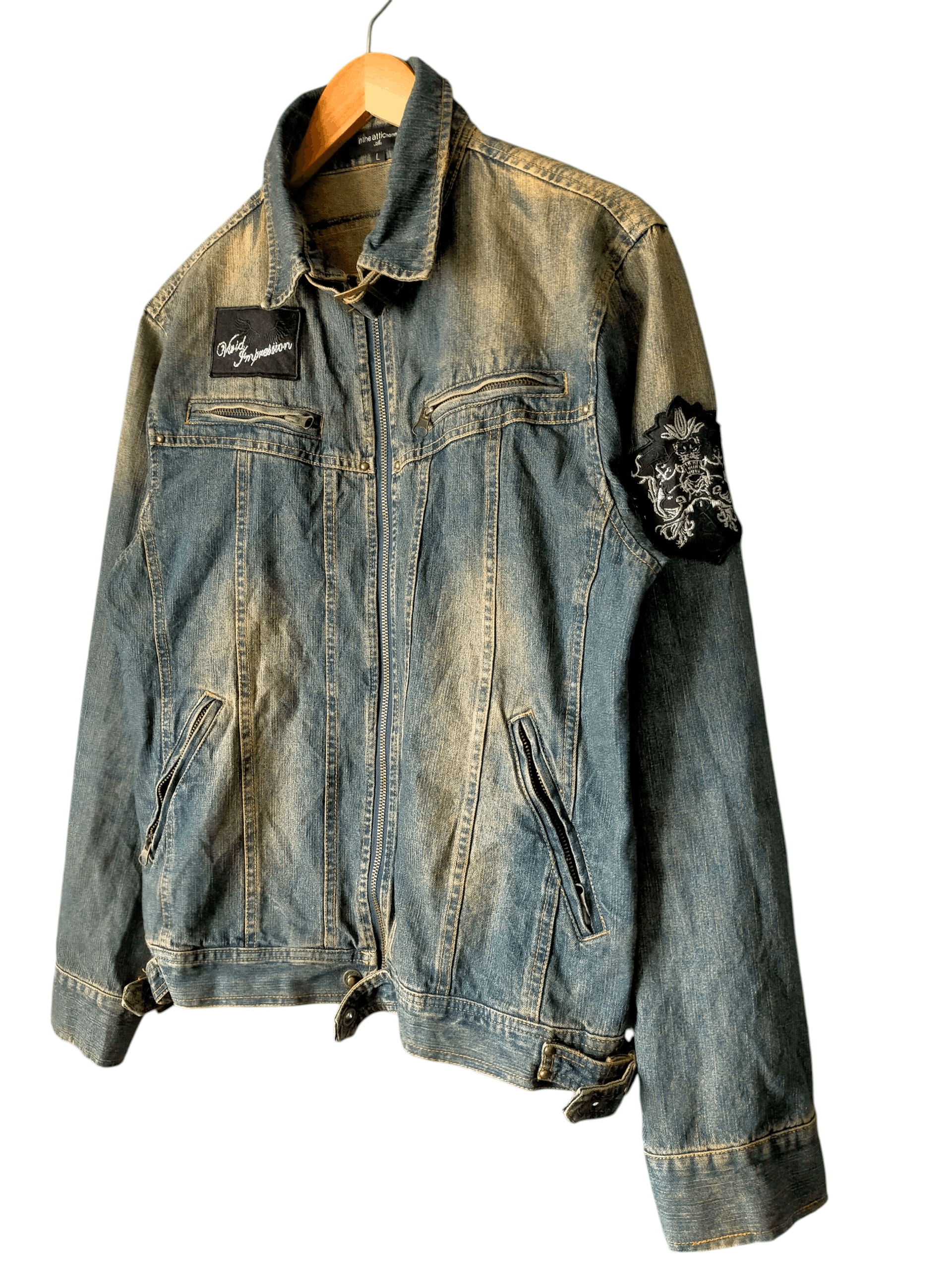 In The Attic In the Attic Denim Jacket Zipped Punk Style Size US L / EU 52-54 / 3 - 3 Thumbnail