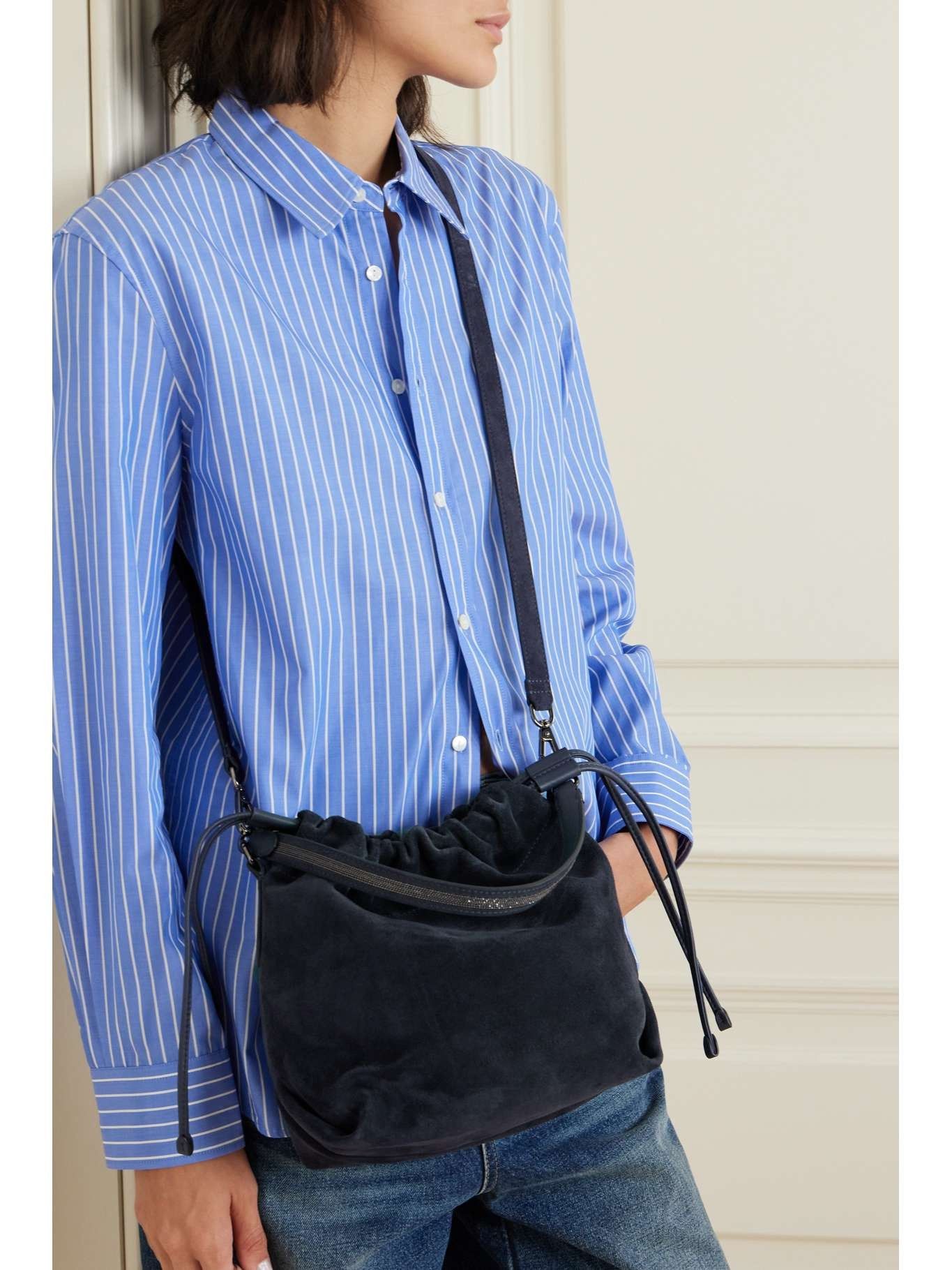 Brunello Cucinelli o1y0725 Size : OS / Handbag in Midnight Blue Size ONE SIZE - 6 Thumbnail