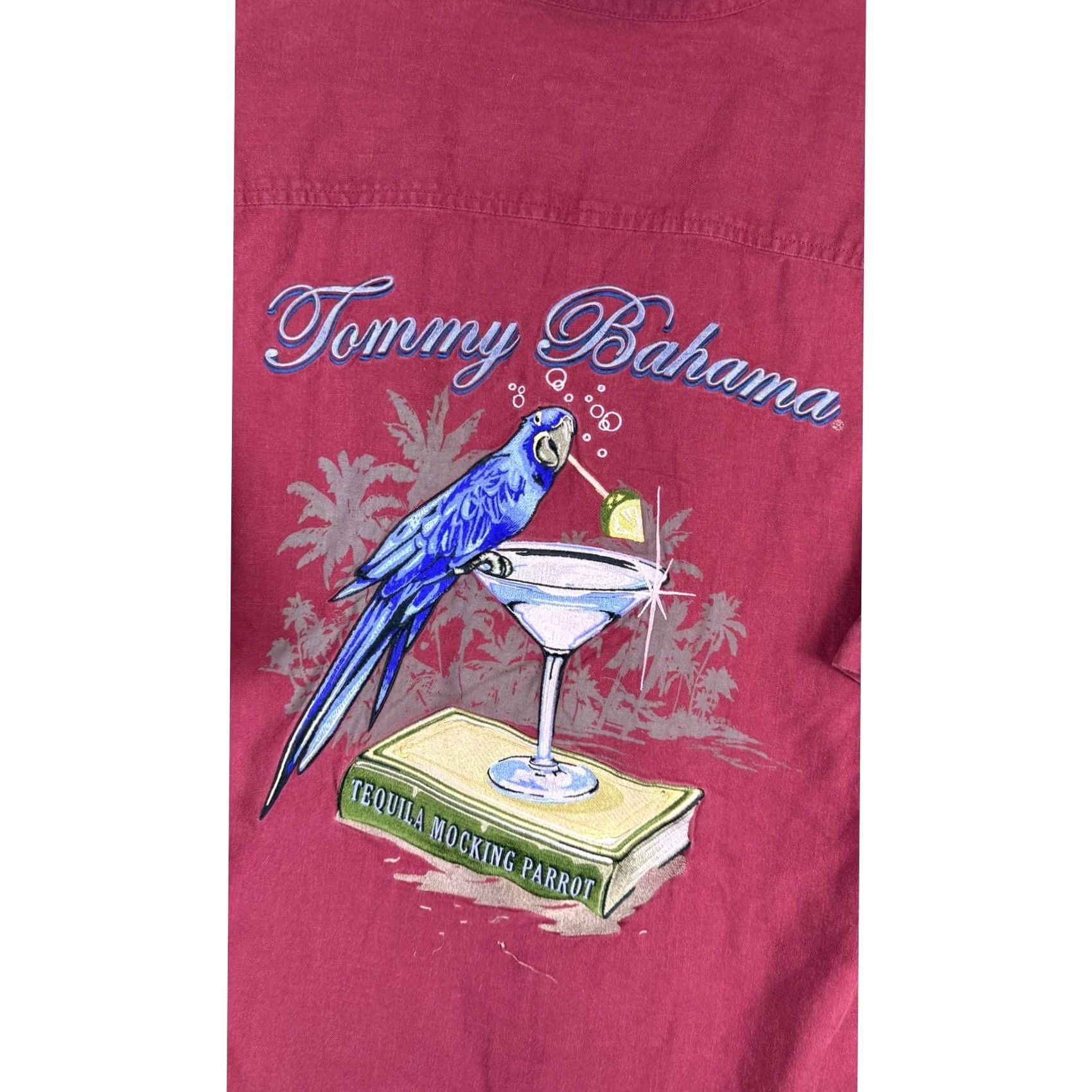 Tommy Bahama Tommy Bahama Red Shirt Mens Medium Tequila Mocking Parrot Silk Size US M / EU 48-50 / 2 - 3 Thumbnail