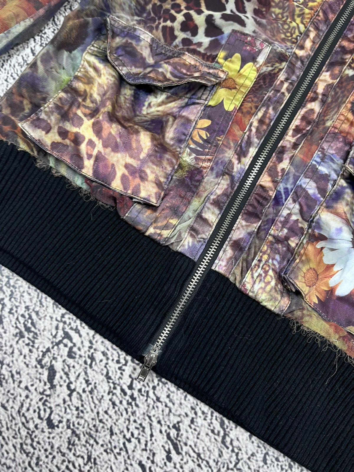 Japanese Brand Vintage Mesh Printed Animal Zip Jacket Floral Cavalli Style Size M / US 6-8 / IT 42-44 - 8 Thumbnail