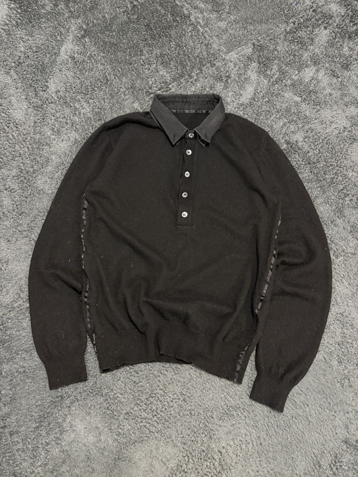 Dolce & Gabbana Vintage Dolce & Gabbana Wool Silk Collar Black Sweater Size US M / EU 48-50 / 2 - 1 Thumbnail