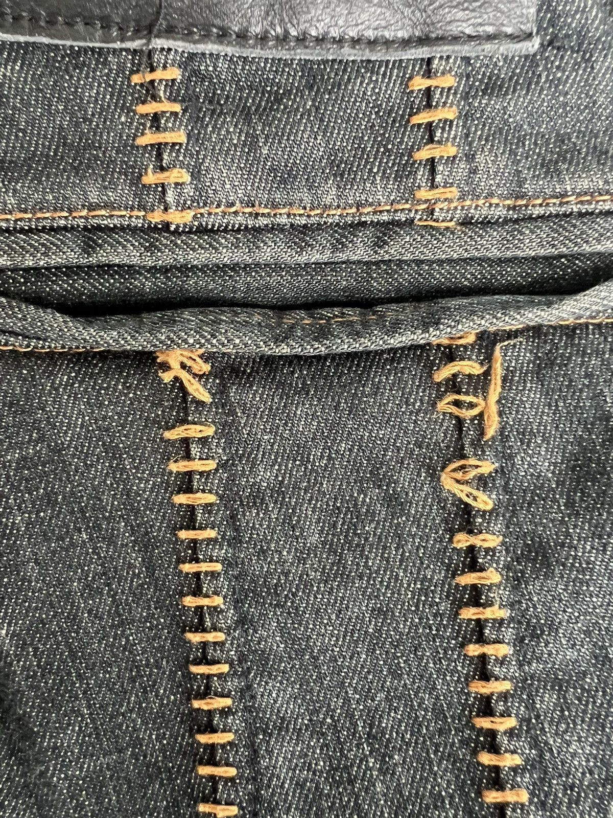 5351 POUR LES HOMMES Y2K 5351 Pour Les Hommes Big Flare Hem Stitching Denim Jeans Size US 34 / EU 50 - 11 Thumbnail