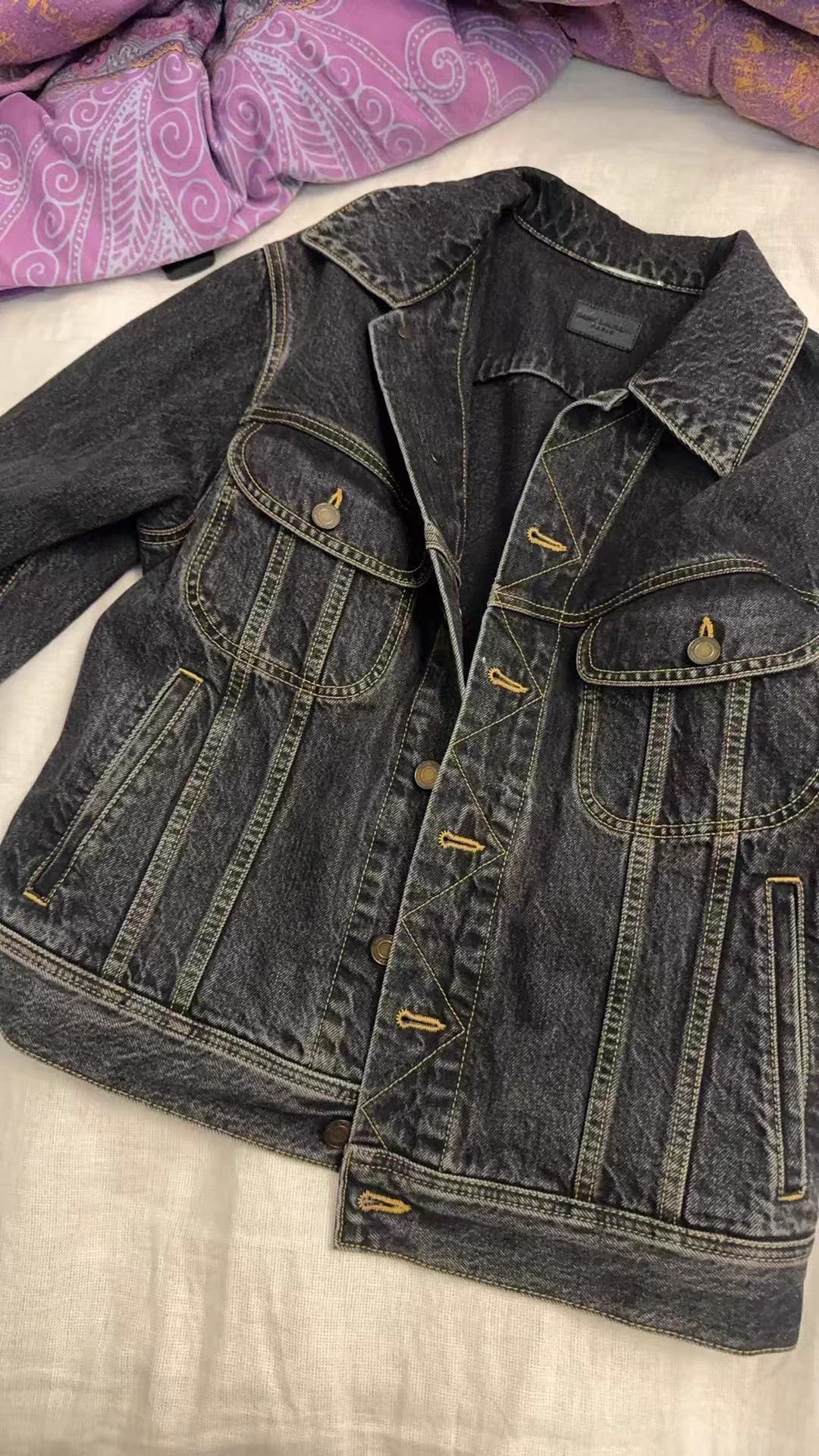 Saint Laurent Paris Saint Laurent SLP Black Washed Denim Yellow Stitch S Size US S / EU 44-46 / 1 - 6 Thumbnail