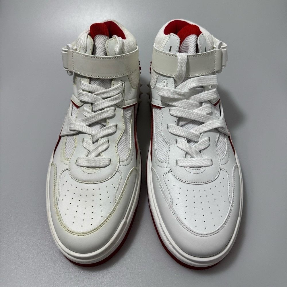 Christian Louboutin Christian Louboutin Astroloubi Mid-Top Sneakers White Red Size US 11 / EU 44 - 3 Thumbnail