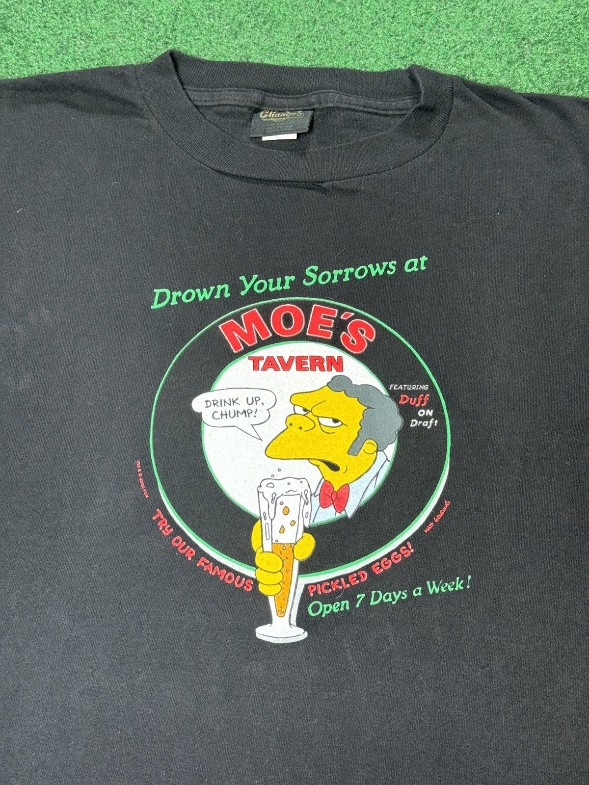 Changes × The Simpsons × Vintage 90s Y2K Simpsons Moes Tavern Fox Cartoon Drinking T Shirt Size US M / EU 48-50 / 2 - 2 Thumbnail