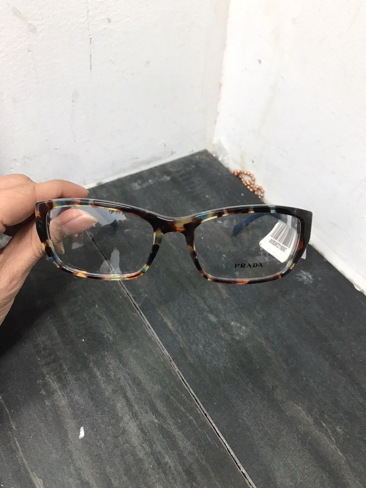 image of Prada Clear Glasses in Blue, Women's