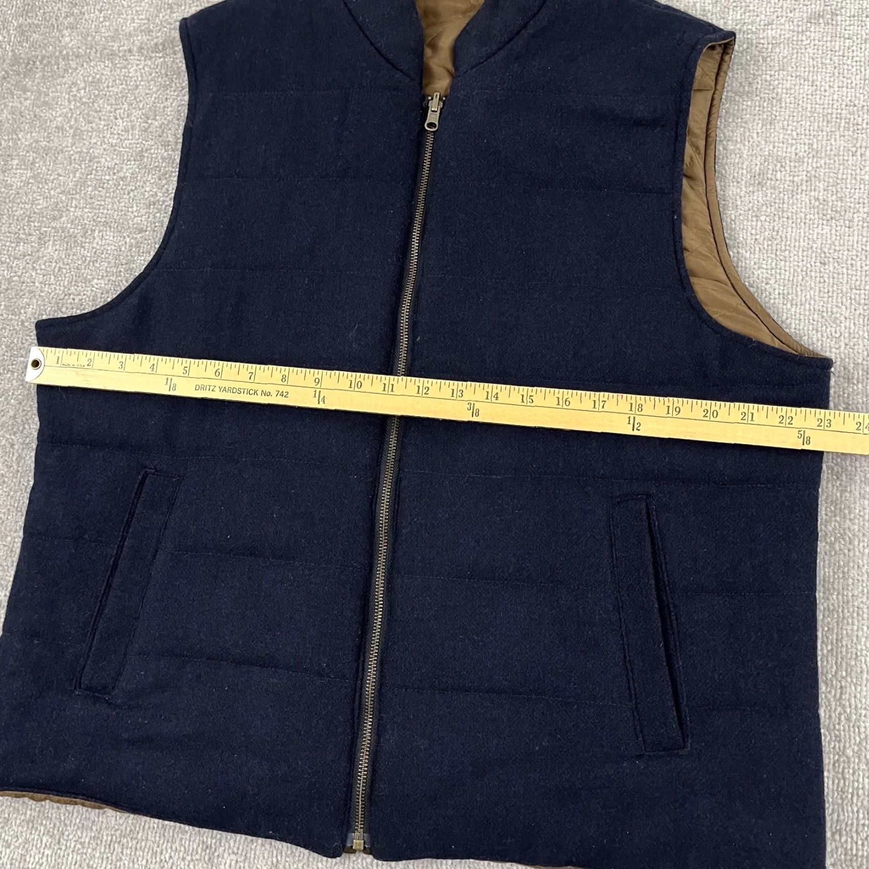 Vintage Singer + Sargent Reversible Vest Mens Large Blue Wool Quilted Outdoors Size US L / EU 52-54 / 3 - 5 Thumbnail