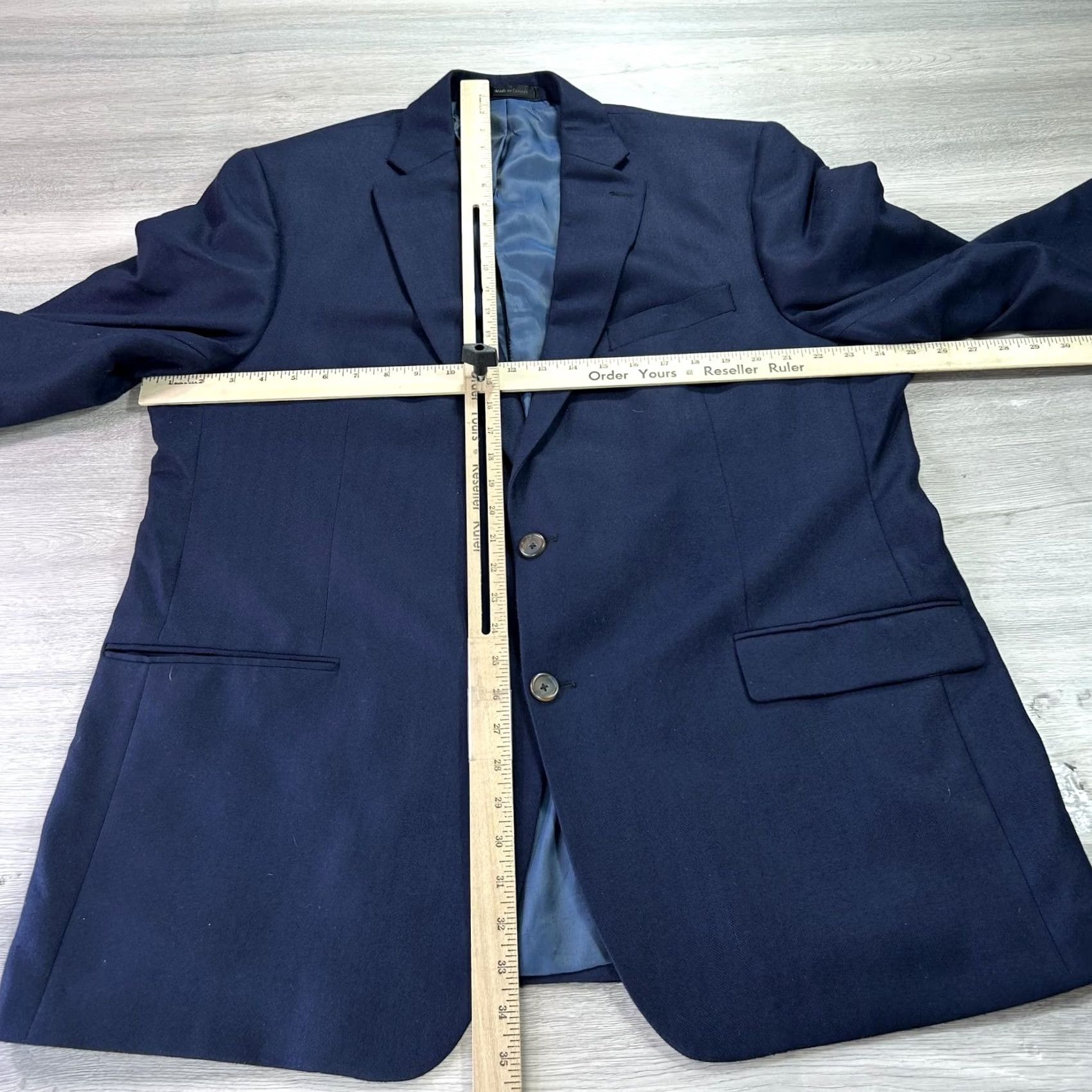 Hart Schaffner Marx Hart Schaffner Marx Blazer Mens 48 Long Navy Wool Two Button Jacket Canada Size 48R - 7 Thumbnail