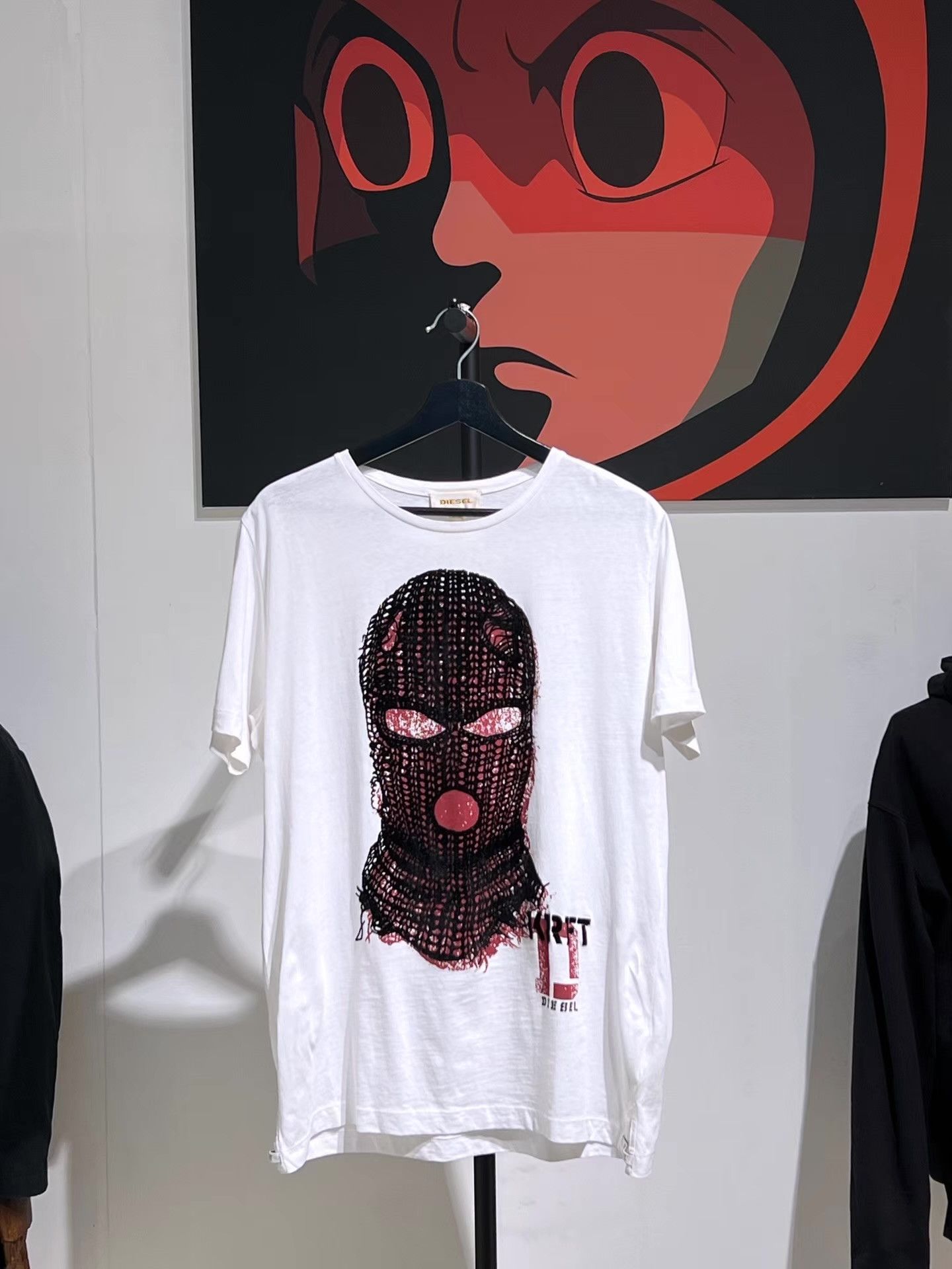 Diesel Diesel Masked Figure Short Sleeve Tee Q13 Size US L / EU 52-54 / 3 - 1 Thumbnail