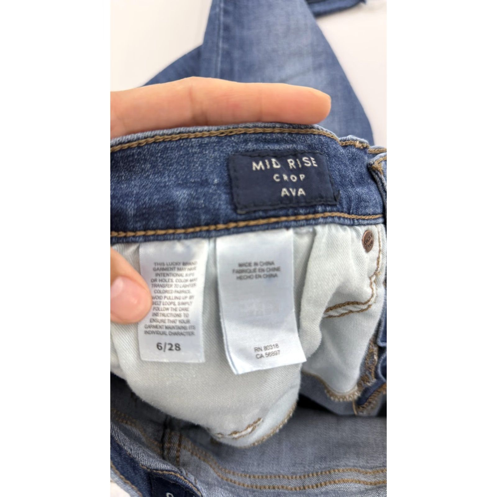 Lucky Brand Lucky Brand Jeans Womens 6/28 Blue Mid Rise Crop Ava Raw Hem Stretch Denim Size 28" / US 6 / IT 42 - 5 Thumbnail