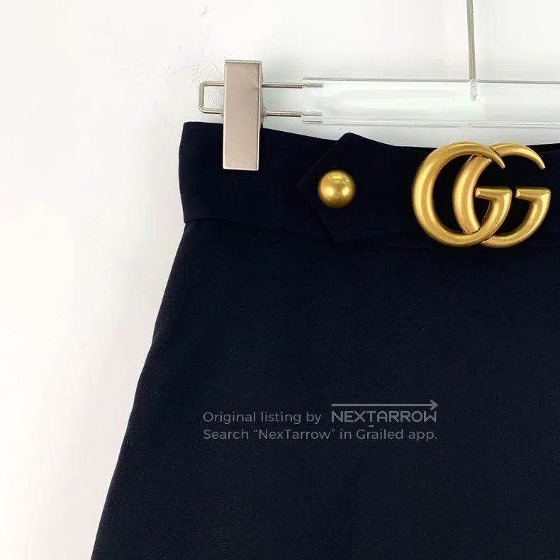 Gucci Gucci Black logo wool casual skirt short skirt Size 25" / US 0 / IT 36 - 3 Thumbnail