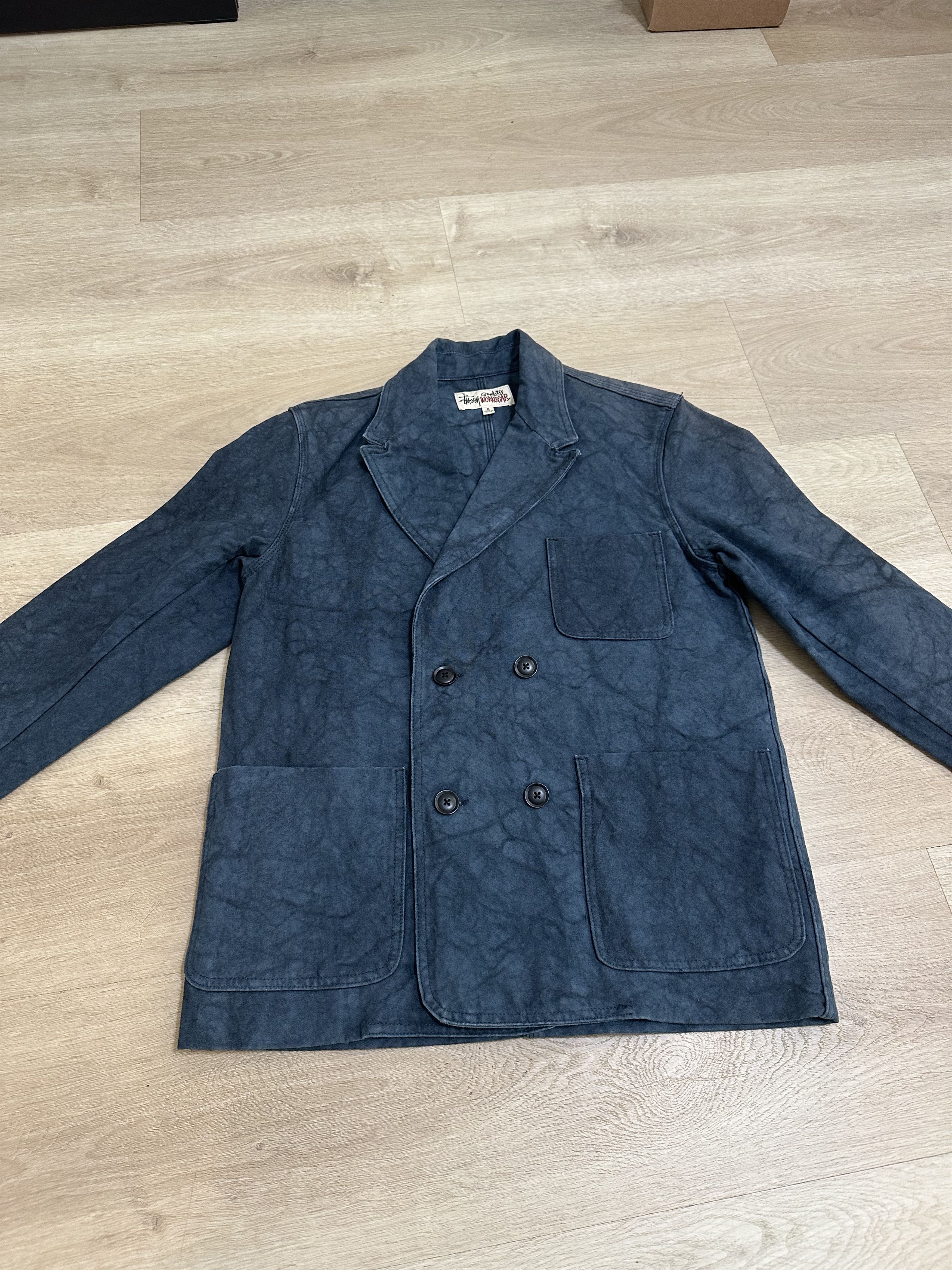 Stussy Double Breasted Canvas Blazer Size 40R - 2 Thumbnail
