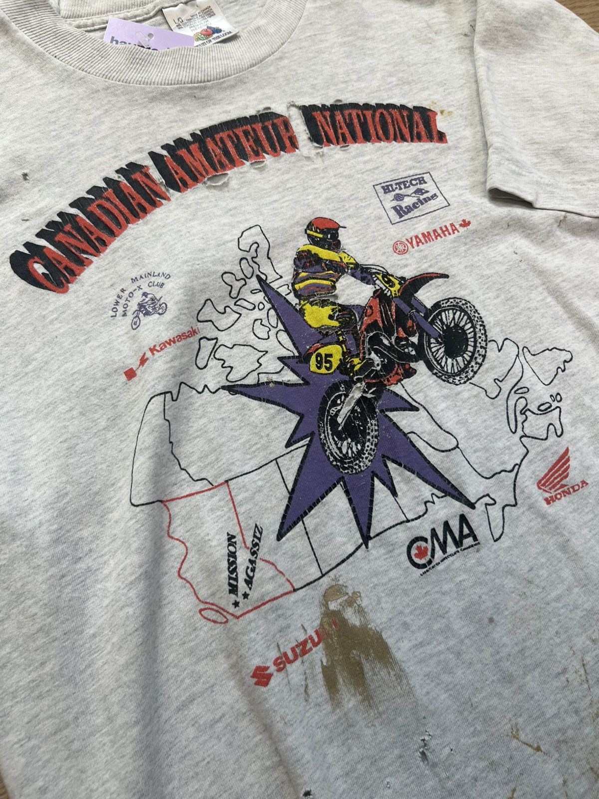 Vintage 80s 90s thrashed faded dirt bike t shirt Size US M / EU 48-50 / 2 - 5 Thumbnail