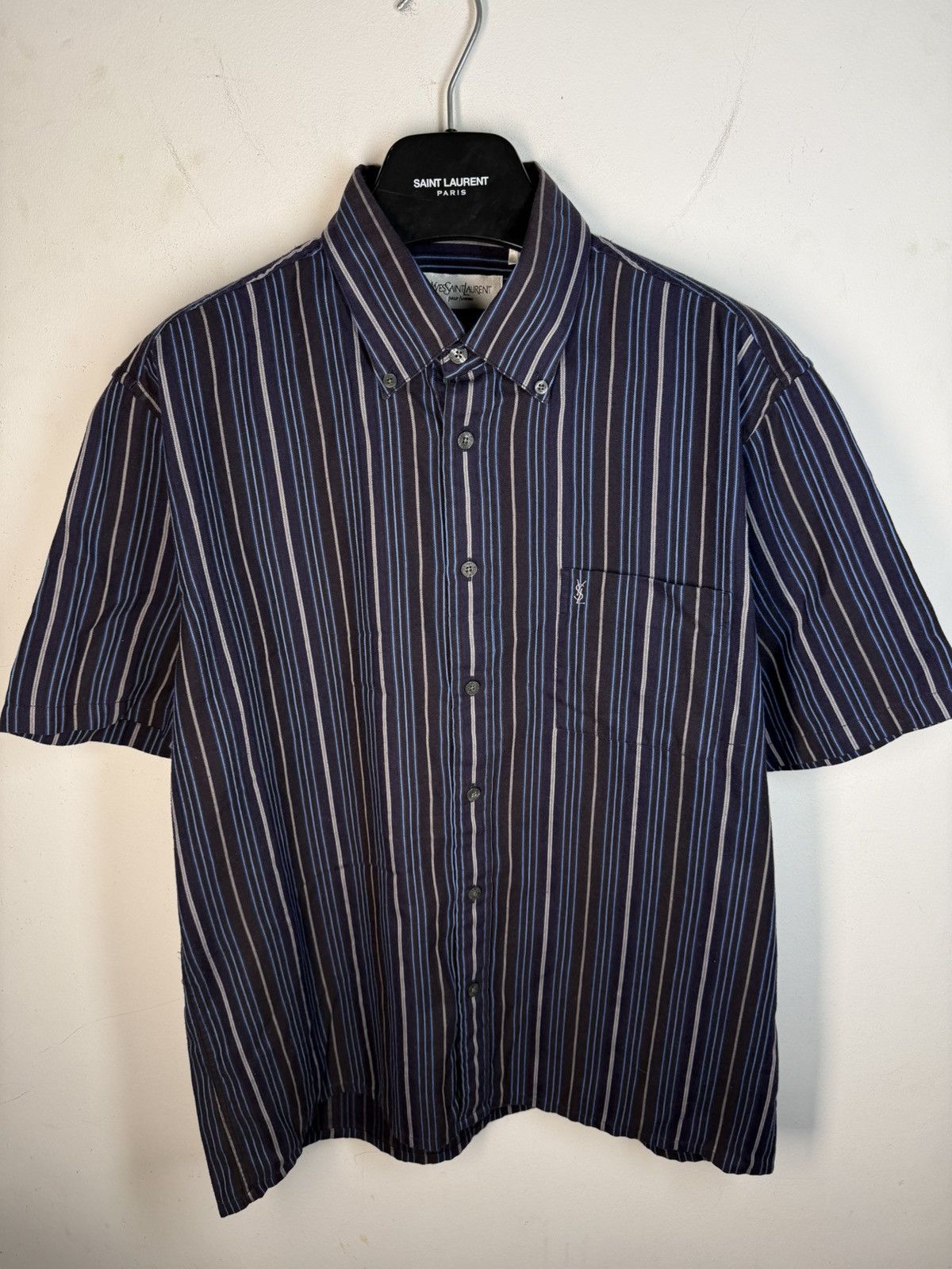 Yves Saint Laurent Super Soft YSL Shirt Summer Button Up w/ Logo Vintage Collar Size US L / EU 52-54 / 3 - 16 Thumbnail