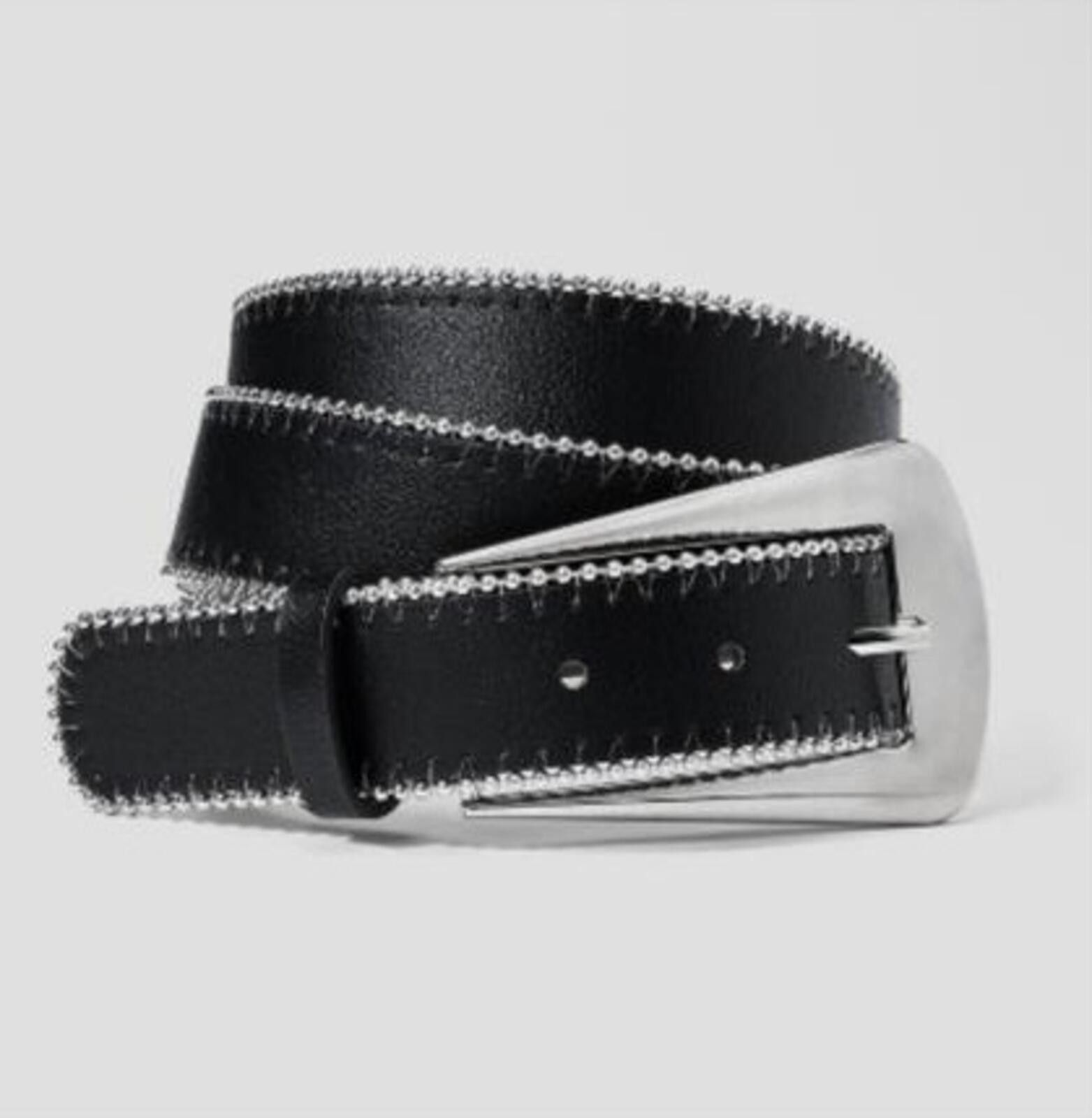 Other Shot Bead Edge Belt with Fashion Buckle - Wild Fable™ Black Size ONE SIZE - 1 Preview