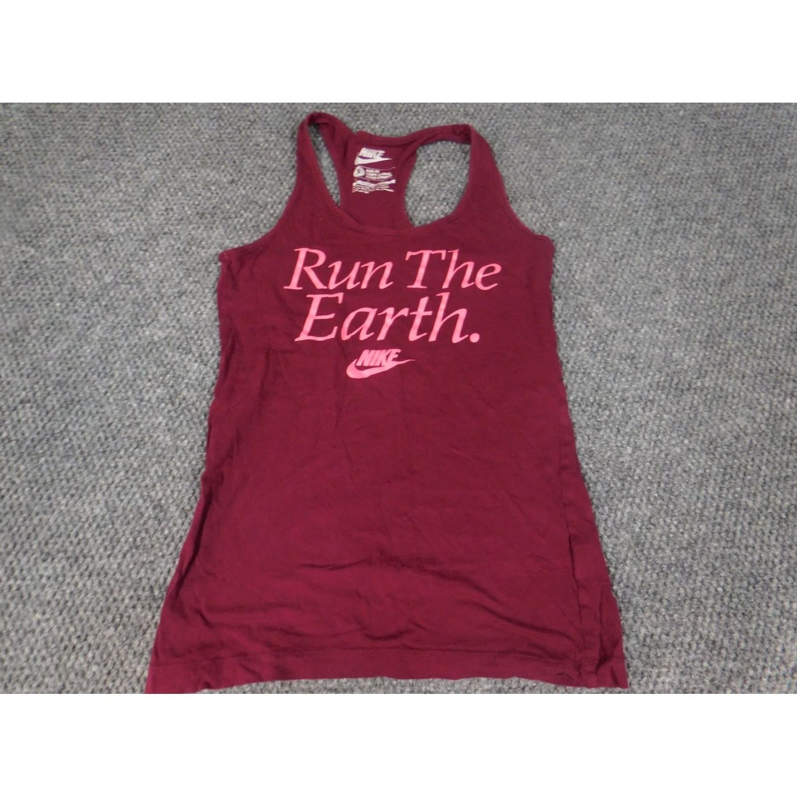 Nike Nike Womens Shirt Tank S Burgundy Logo Running Casual Cup Denim Open 100% Cotton Regular Womens Nike Tank S Red Logo Running Casual Shirt Size S / US 4 / IT 40 - 3 Thumbnail