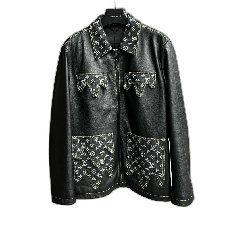 Louis Vuitton Louis Vuitton Black Logo Leather Jacket Size US L / EU 52-54 / 3 - 1 Thumbnail