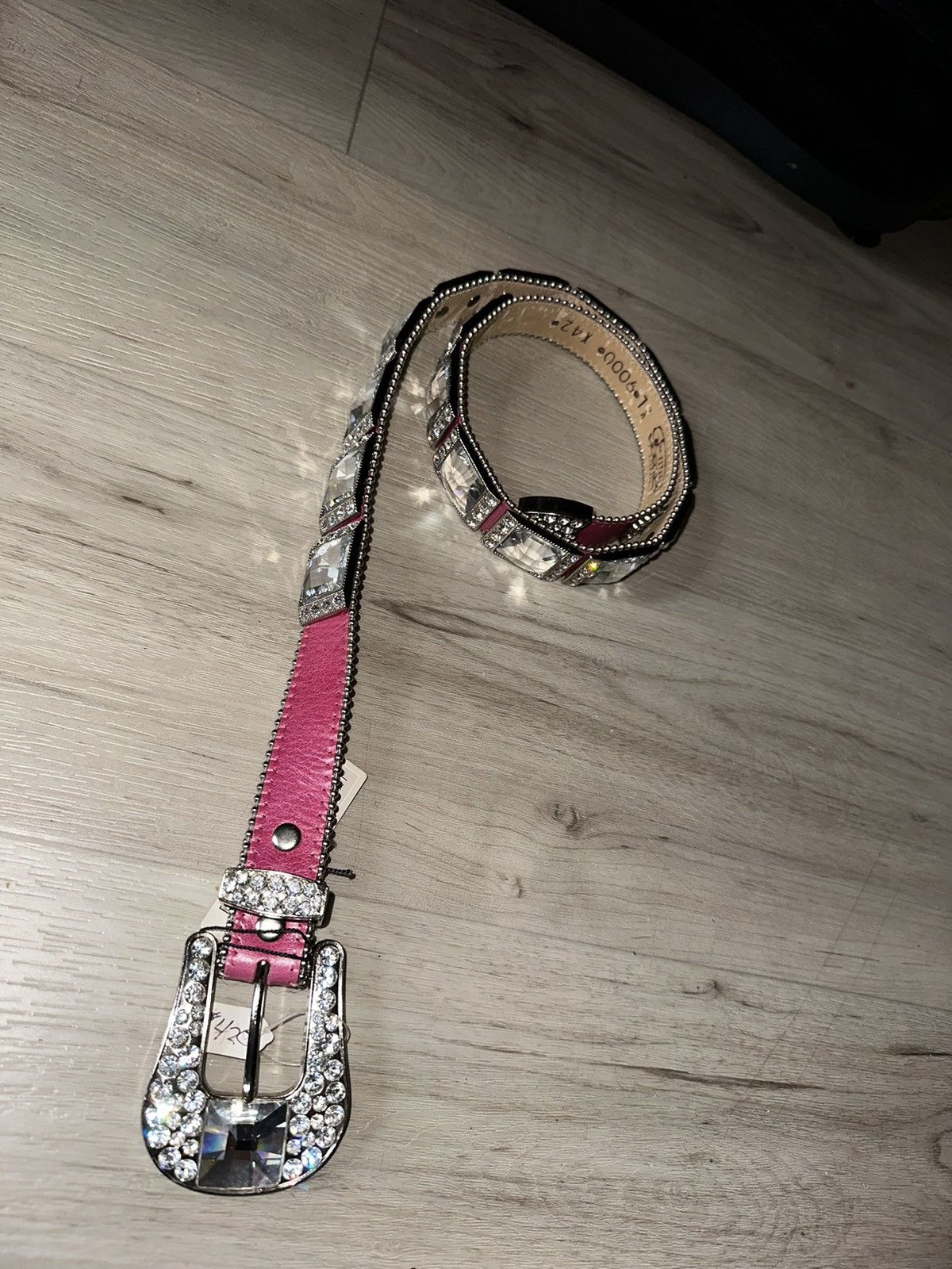 B.B. Simon AUTHENTIC BB SIMON Belt HOT PINK Swarovski Crystals Sx XL Size 34 - 3 Thumbnail
