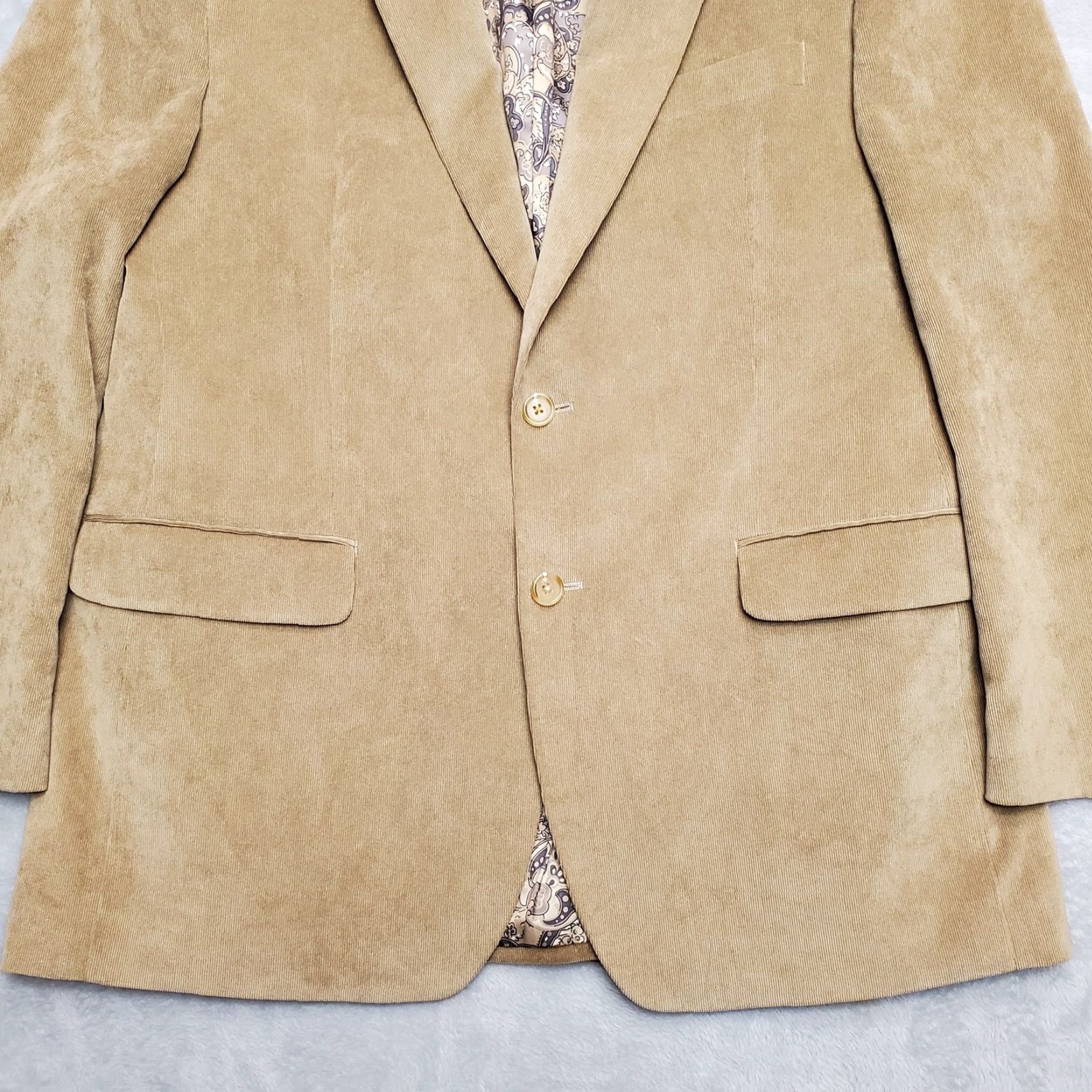 Ralph Lauren VINTAGE Ralph Lauren Blazer Mens 42R Brown Corduroy Polyester Nylon Blend Sports Jacket Size 42R - 3 Thumbnail