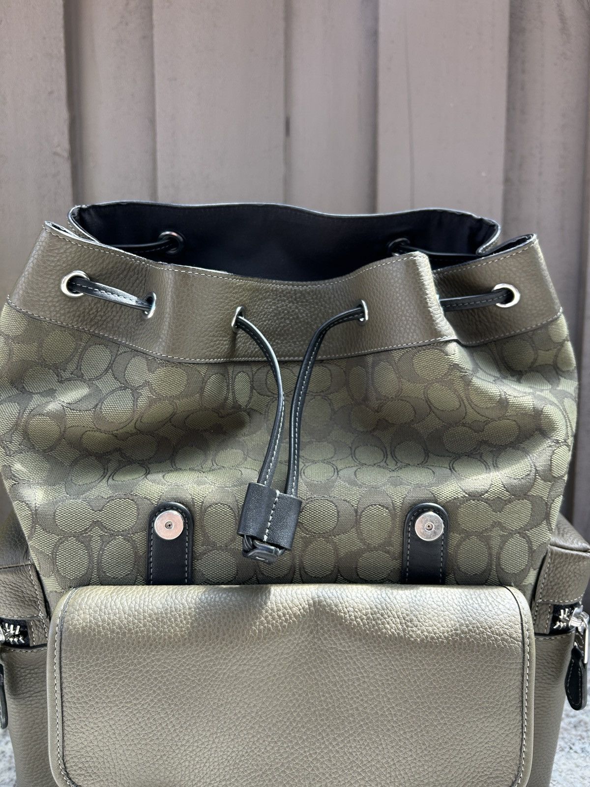 Coach COACH Leather Backpack Daypack CE523 Signature Pattern Size ONE SIZE - 12 Thumbnail