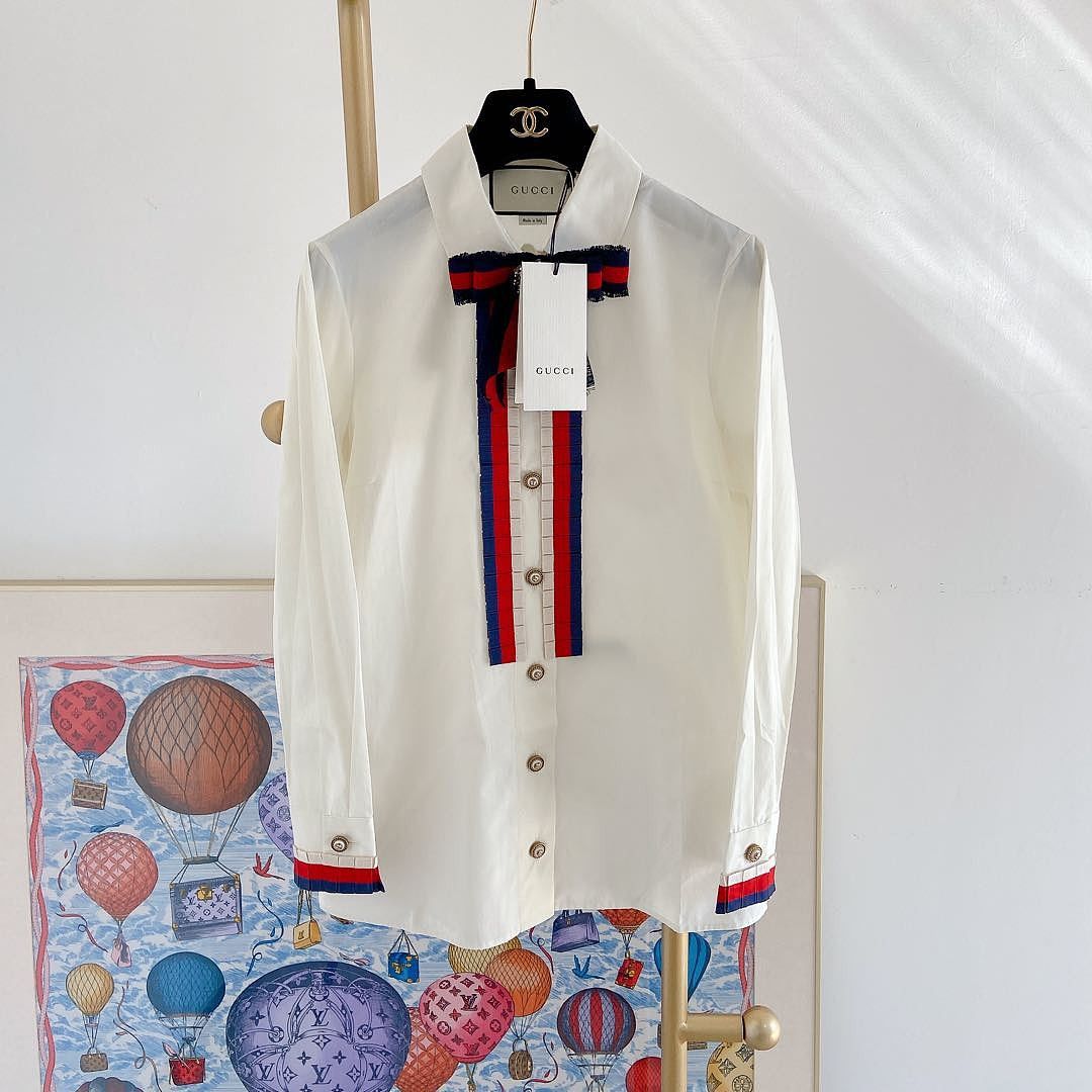 Gucci Gucci Ribbon Button Up Shirt IT 38 Size XS / US 0-2 / IT 36-38 - 1 Thumbnail