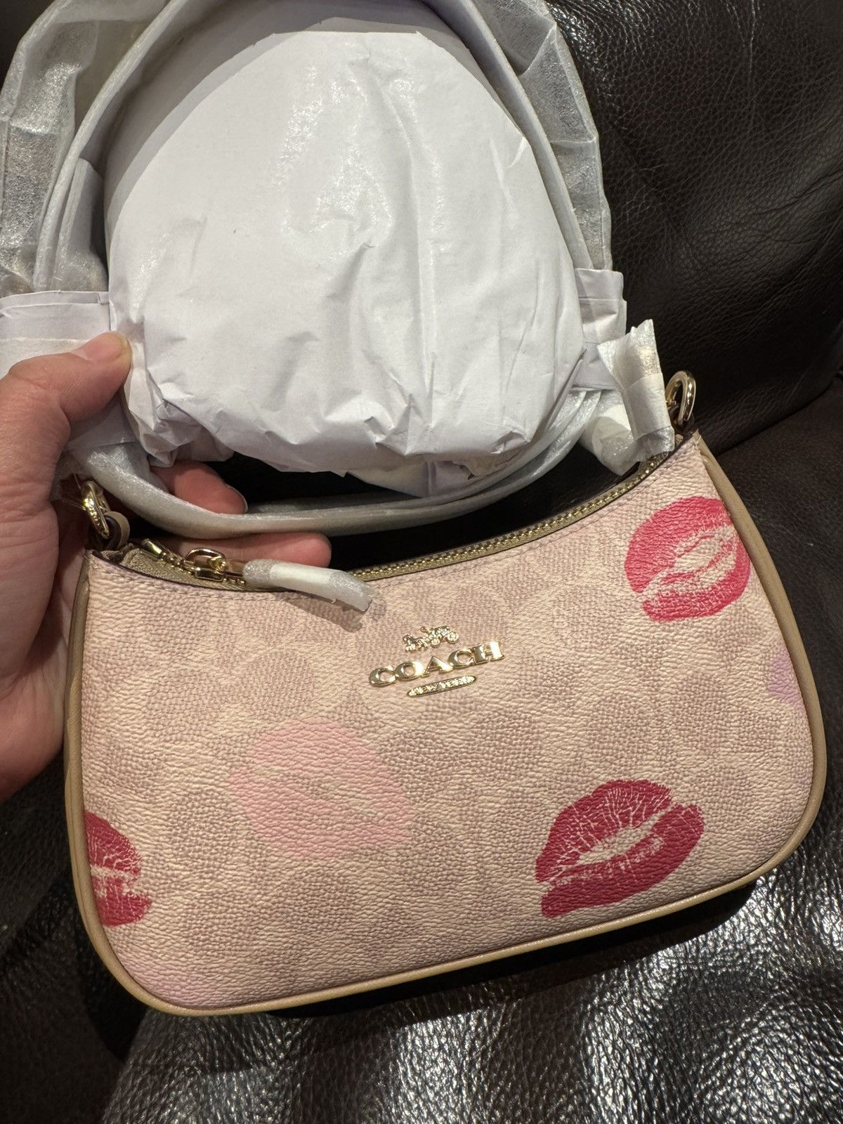 Coach Coach Teri Mini Crossbody Bag In Signature Canvas With Lips Size ONE SIZE - 6 Thumbnail