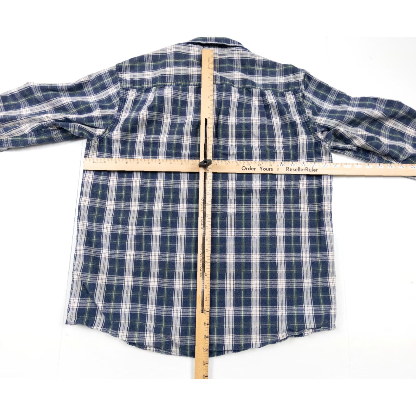 Vintage L.L. Bean Mens Shirt Long Sleeve Button-Up Heavy Cotton Plaid Blue Adult Medium Size M Regular Fit Size US M / EU 48-50 / 2 - 6 Thumbnail