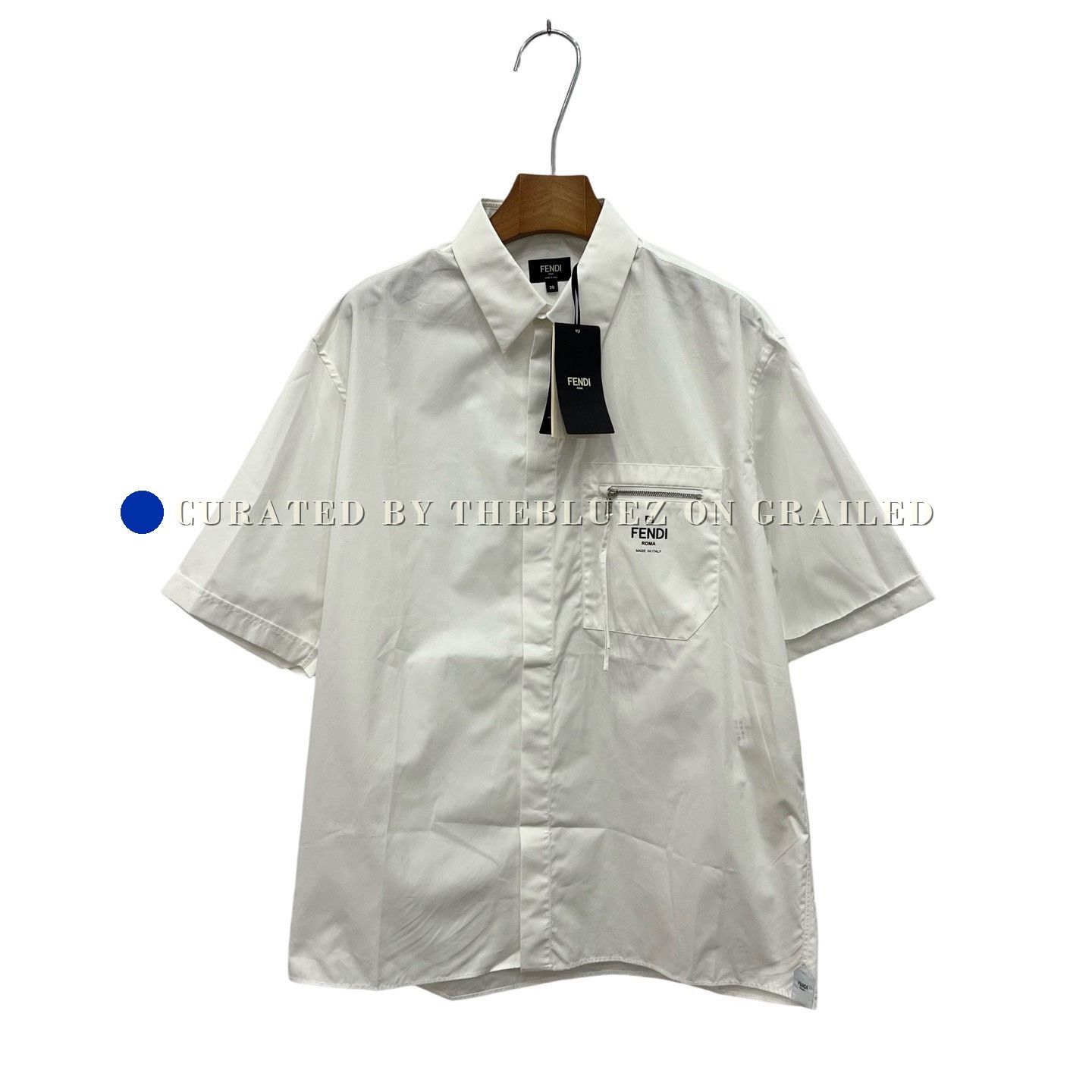 Fendi FENDI Letter Print Collared Short Sleeve Shirt Size US M / EU 48-50 / 2 - 1 Thumbnail