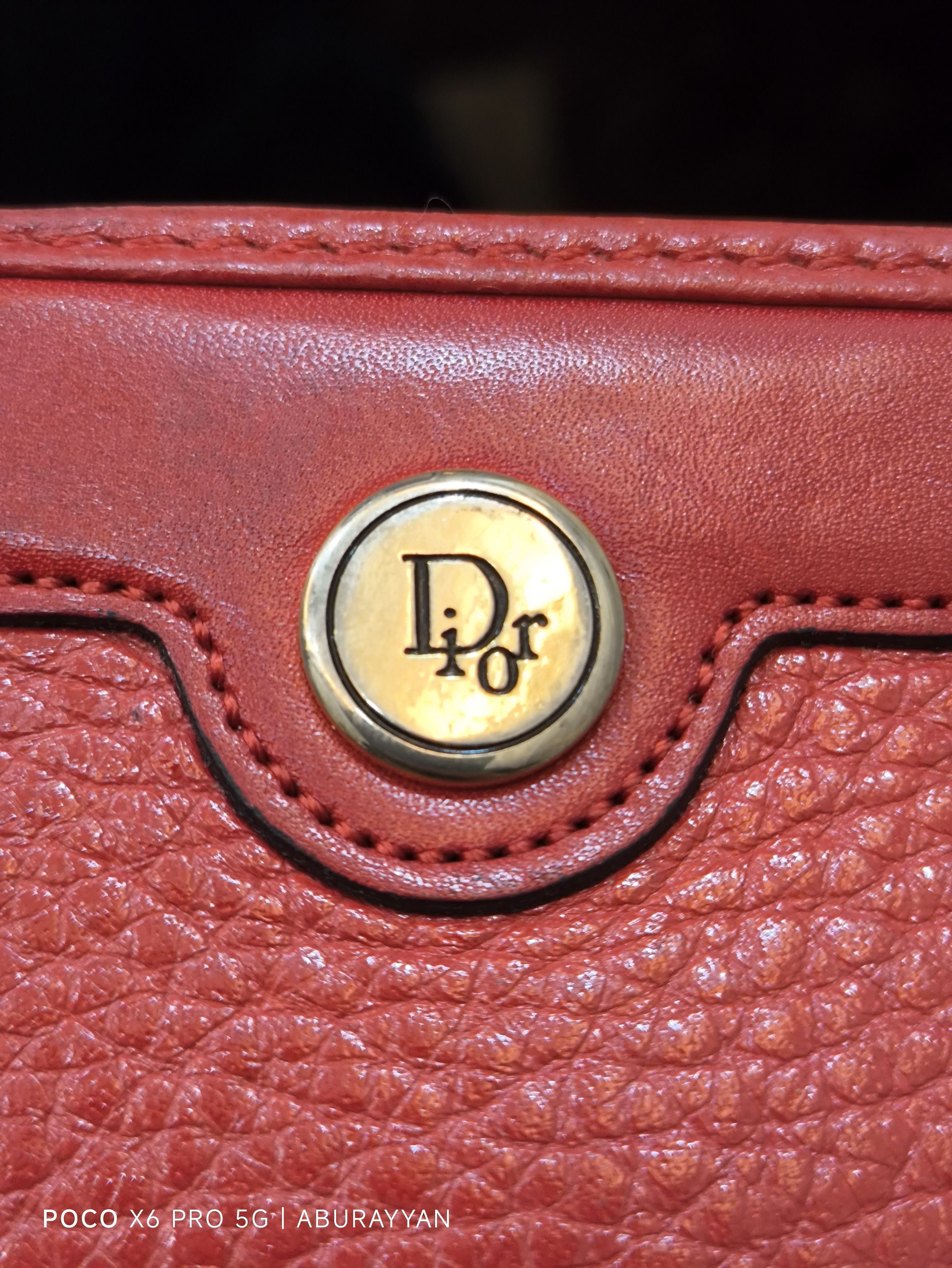 Dior Christian Dior Vintage Red Leather Clutch Toiletries Bag Size ONE SIZE - 6 Thumbnail