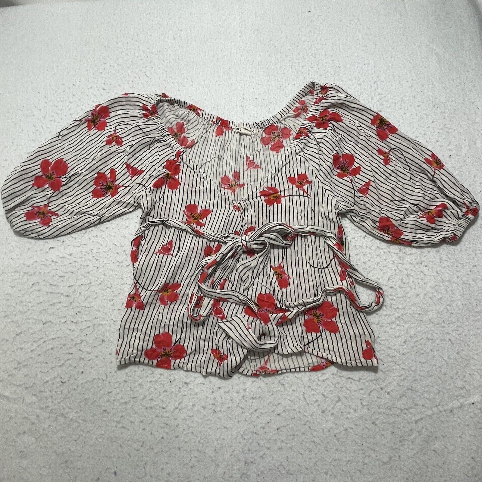 Billabong Billabong New Lust Versatile Wrap Top Medium Floral Blouse Size M / US 6-8 / IT 42-44 - 4 Thumbnail
