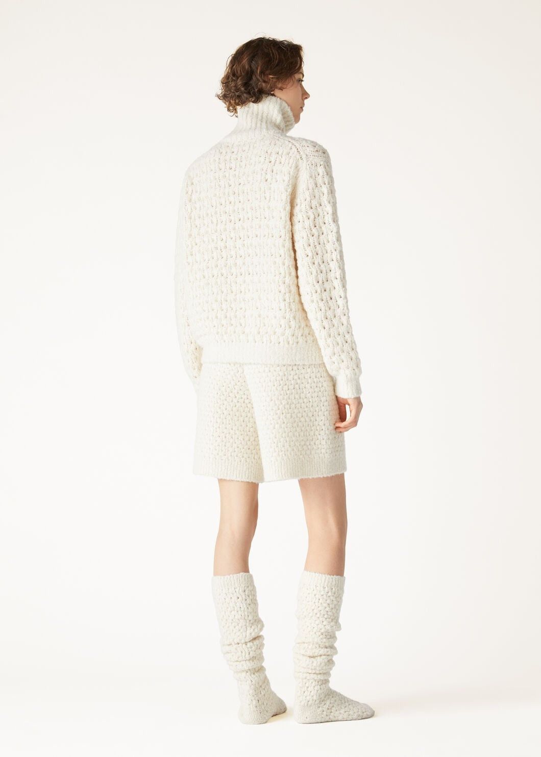 Loro Piana o1w1db10825 FAO4523 Cocooning Turtleneck Sweater in White Size L / US 10 / IT 46 - 5 Thumbnail