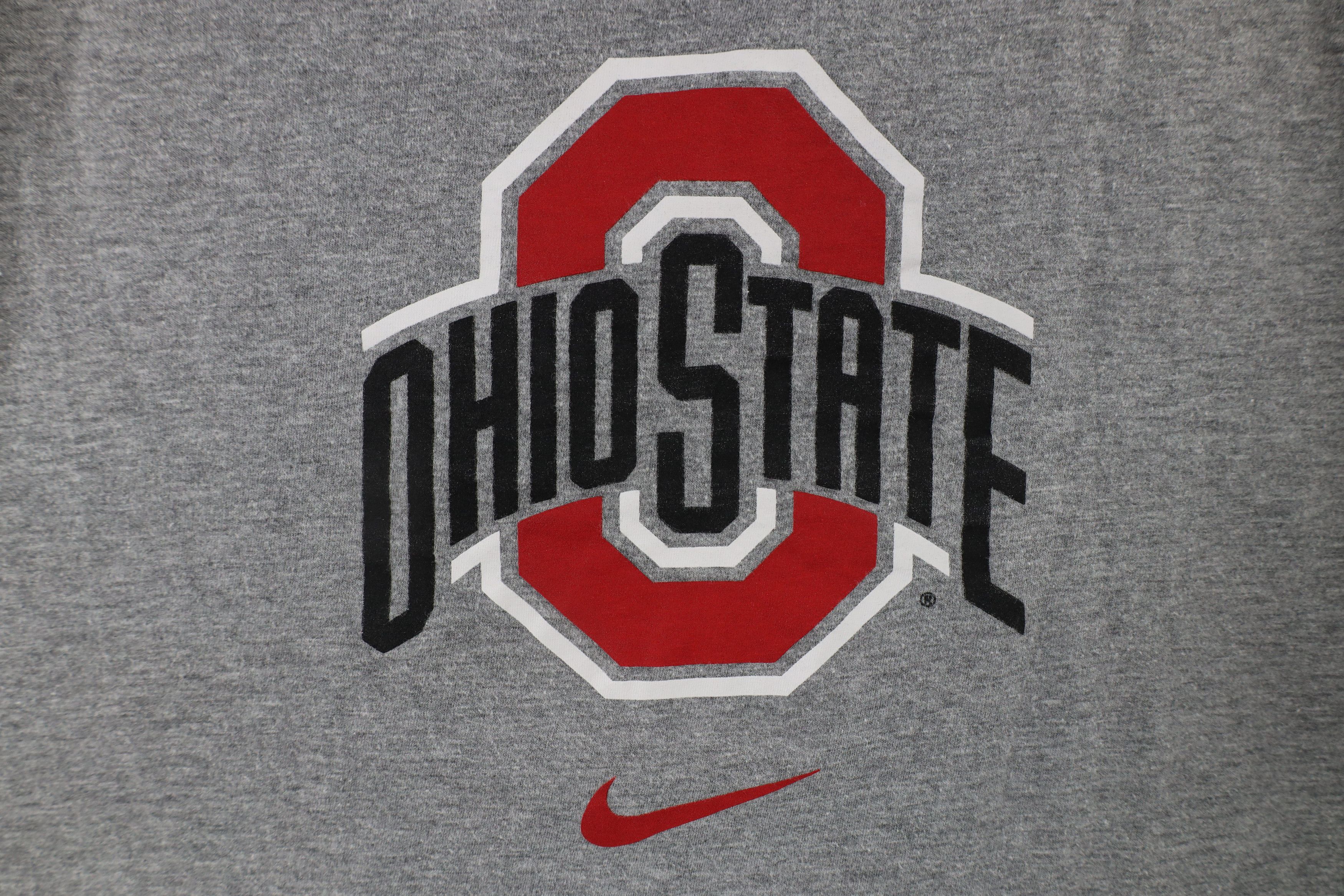 Nike × Vintage Y2K Nike Center Swoosh Ohio State University T-Shirt Gray Size US L / EU 52-54 / 3 - 4 Thumbnail
