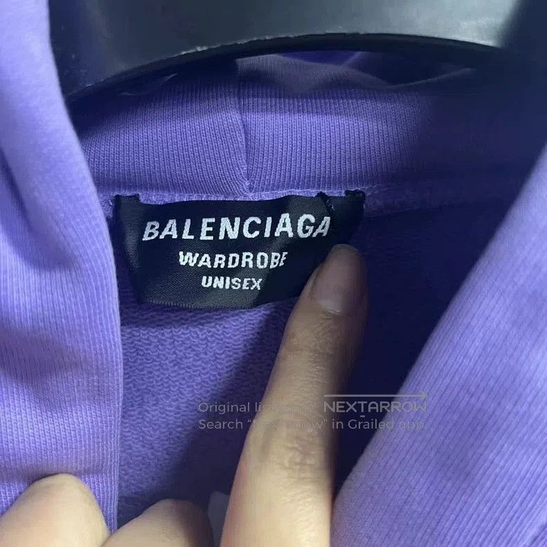 Balenciaga Balenciaga Purple Logo Embroidered Hoodie. Size US XS / EU 42 / 0 - 3 Thumbnail