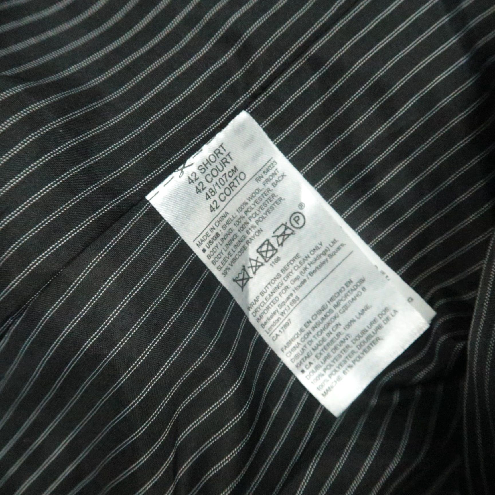 Banana Republic Banana Republic Blazer Men 42S Gray Herringbone Slim Wool Two-Button Notch Lapel Vintage No Size 42R - 7 Thumbnail