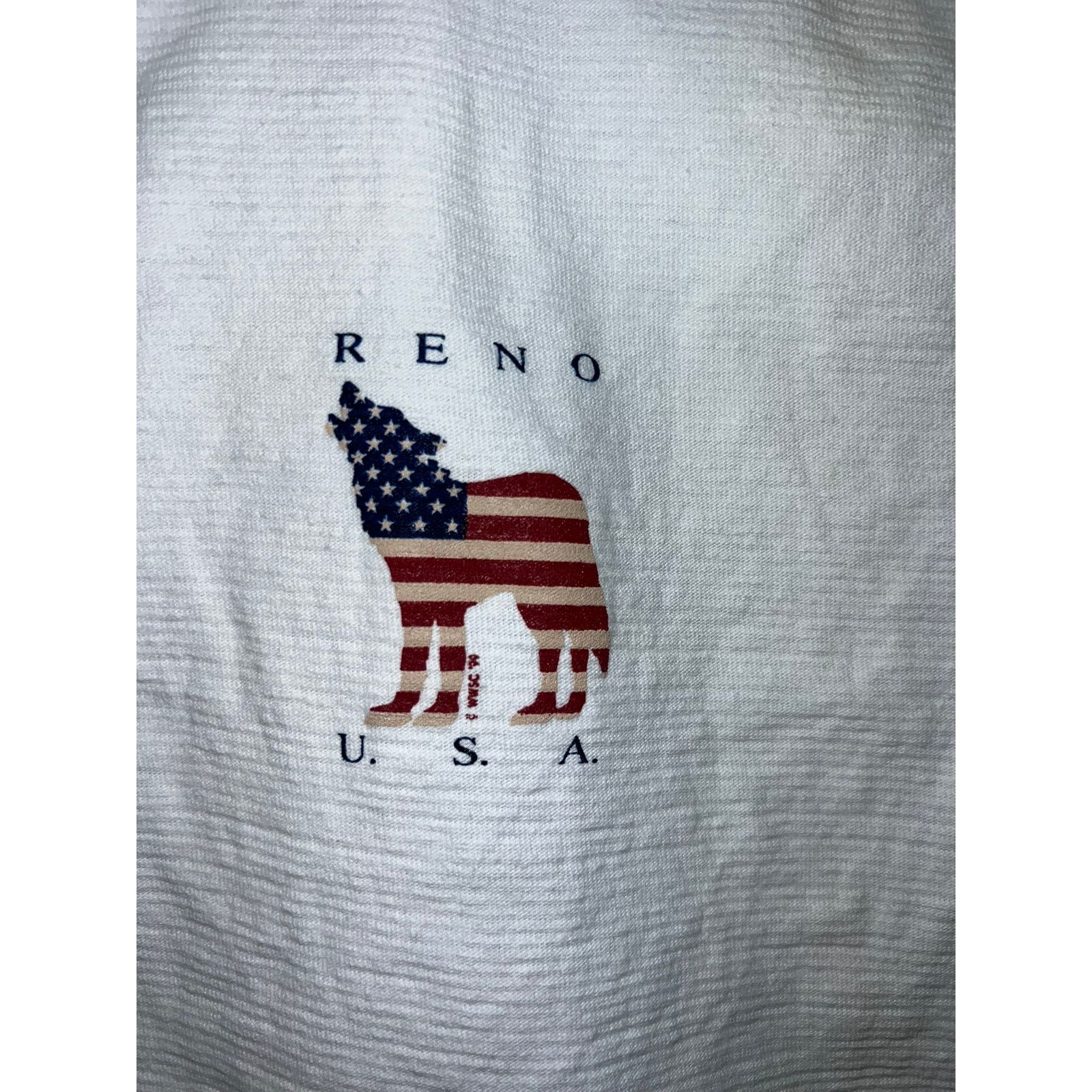 Vintage 90s Vintage Reno Nevada Wolf 1/4 Button White Shirt 1990s M Size US M / EU 48-50 / 2 - 5 Thumbnail
