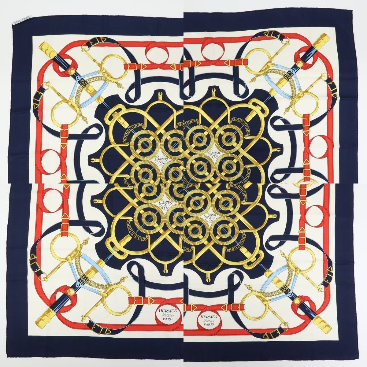 Hermes Hermes Carre 90 Eperon d'or Silk Scarf Multicolor Size ONE SIZE - 3 Thumbnail